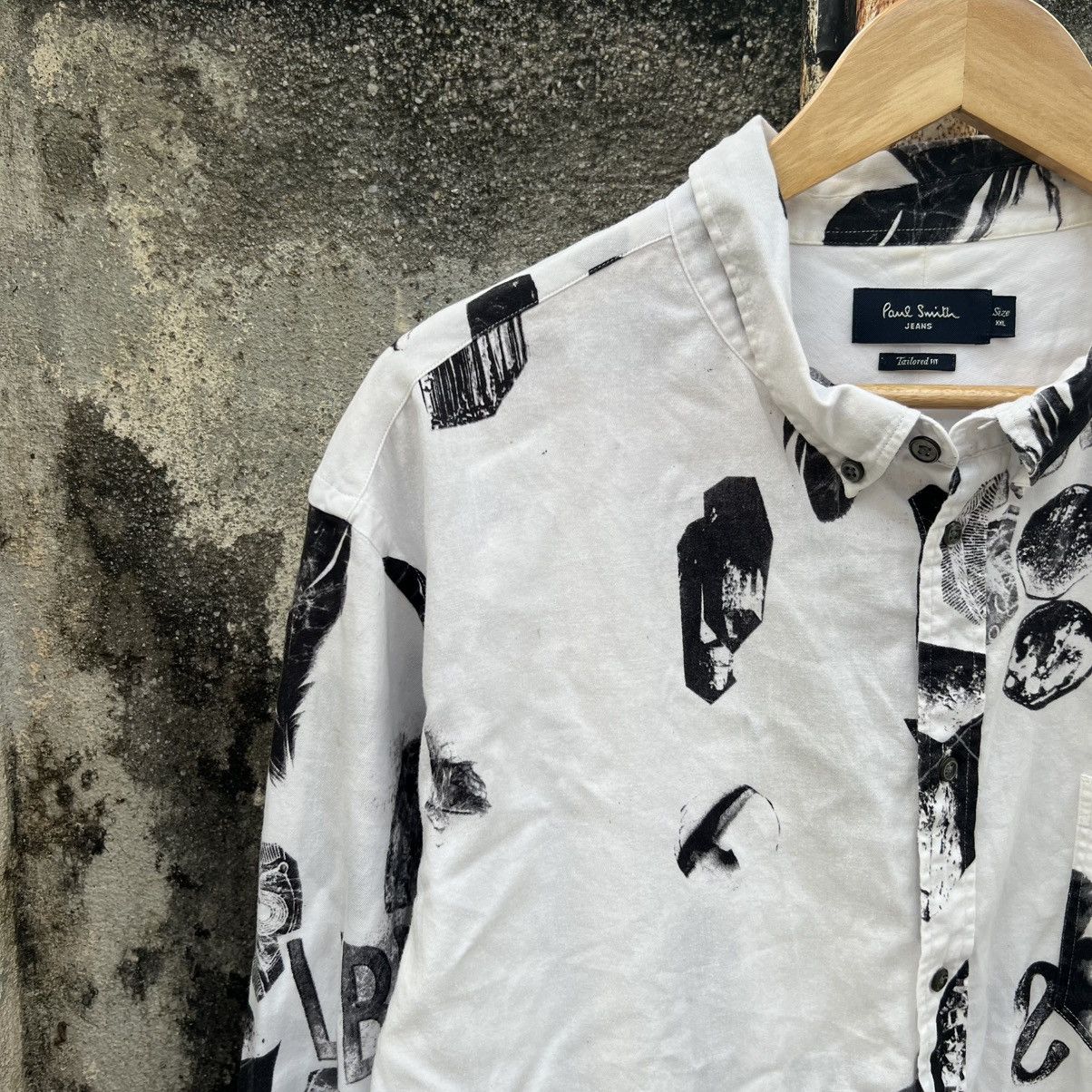 Paul Smith “PAUL SMITH” BUTTON UP OVERPRINT SHIRT Size US XXL / EU 58 / 5 - 4 Thumbnail