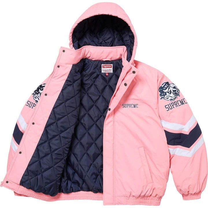 Mitchell & Ness × NCAA × Supreme Supreme Mitchell & Ness NCAA UNC Hooded Stadium Jacket Size US S / EU 44-46 / 1 - 3 Thumbnail