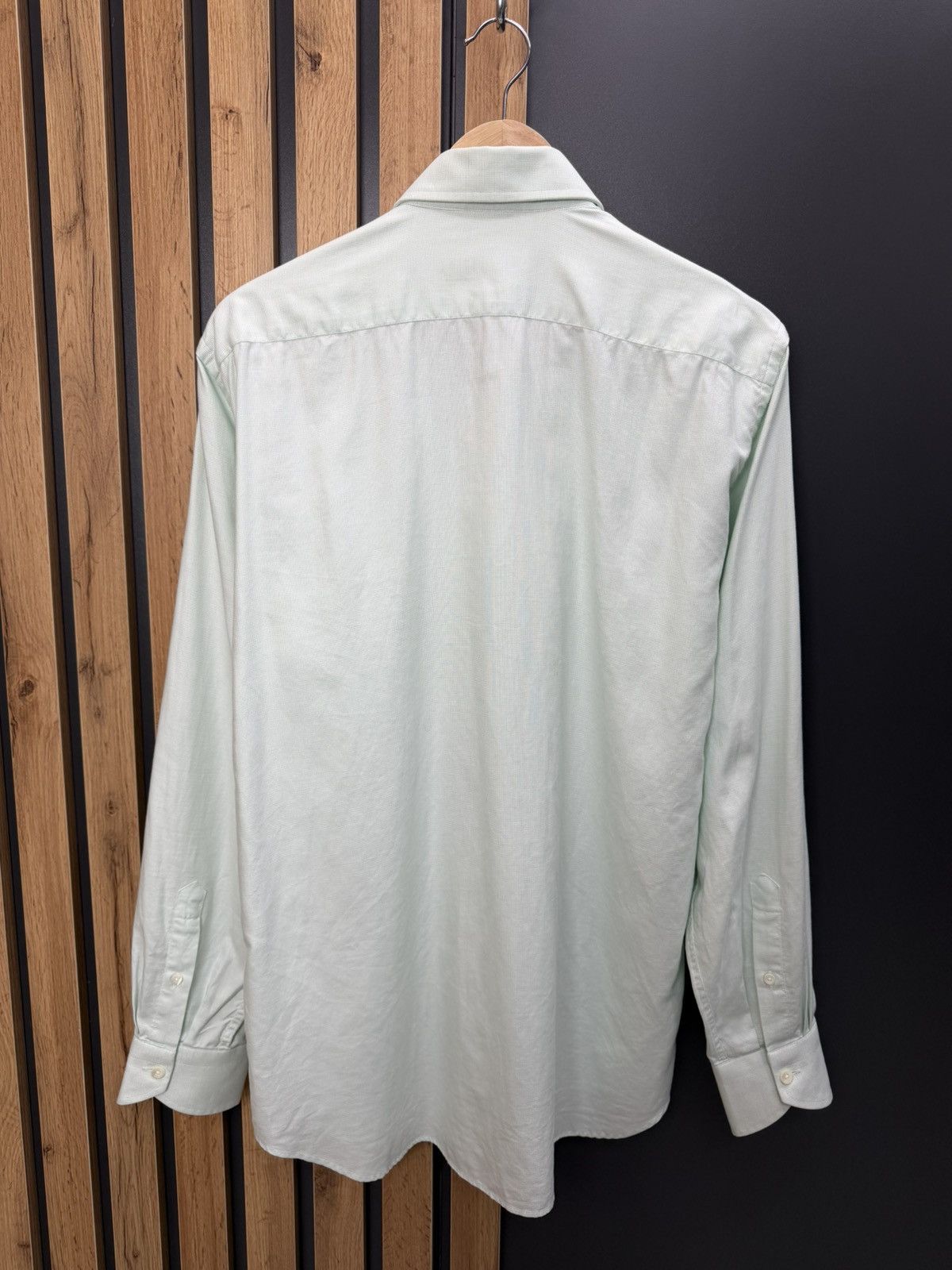 Canali Canali Mens Dress Shirt Mint Green Cotton Size 41/16 Size US L / EU 52-54 / 3 - 11 Thumbnail