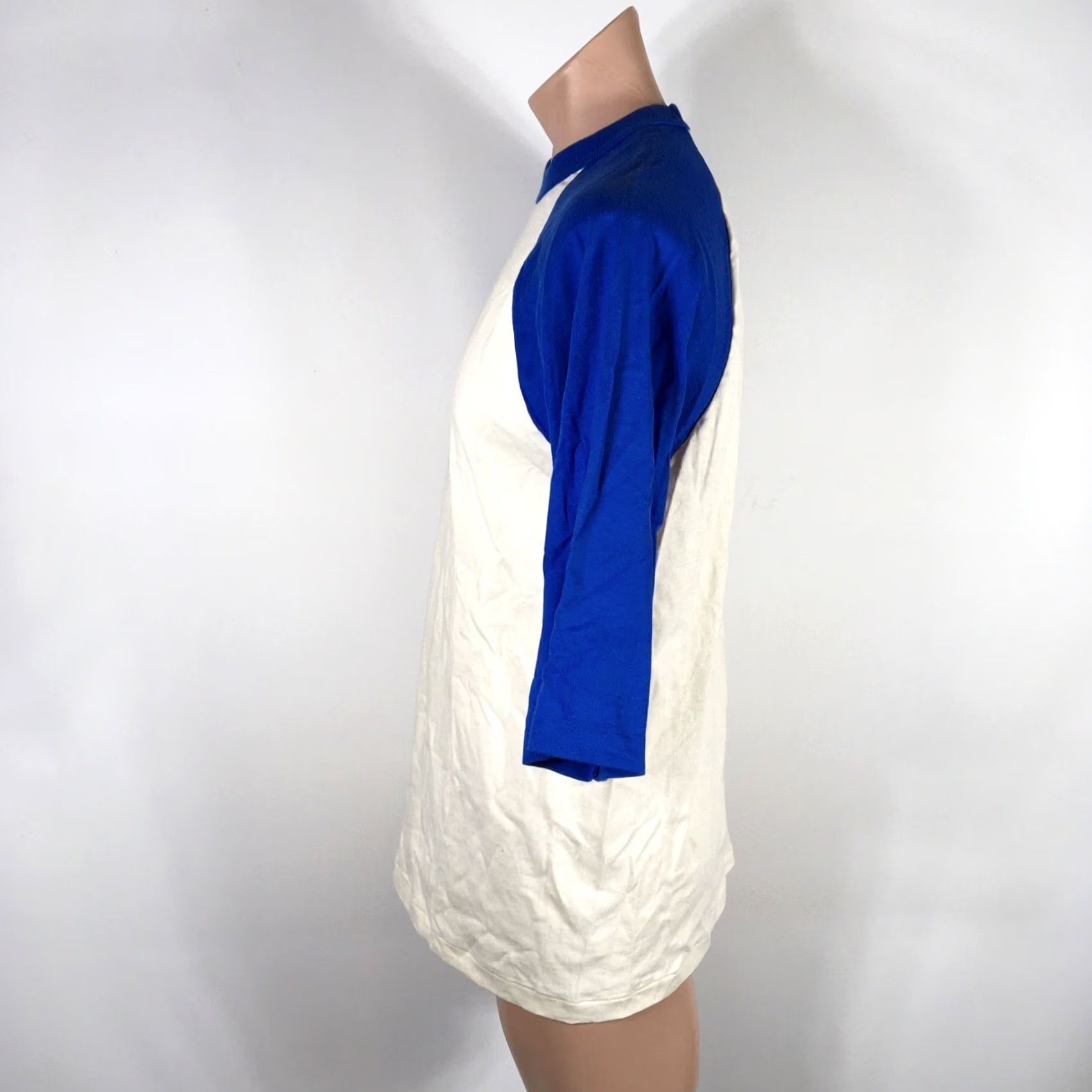 Fruit Of The Loom 80s 90s FRUIT OF THE LOOM BASEBALL RINGER Shirt USA MADE M Blank Blue Raglan - Vintage Classic Size US M / EU 48-50 / 2 - 5 Thumbnail