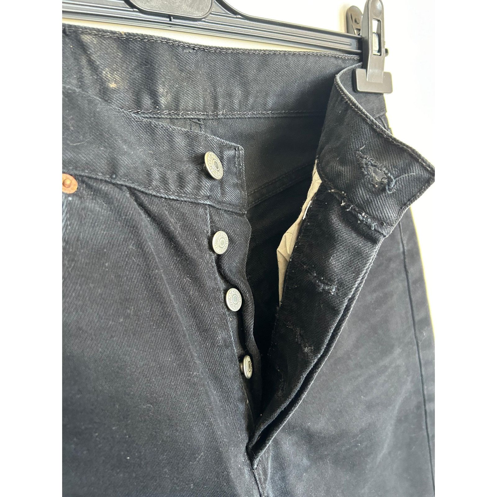 Levi's Levi’s 501 W27 L30 Black USA 90s High Rise Straight Jeans Size US 27 - 6 Thumbnail