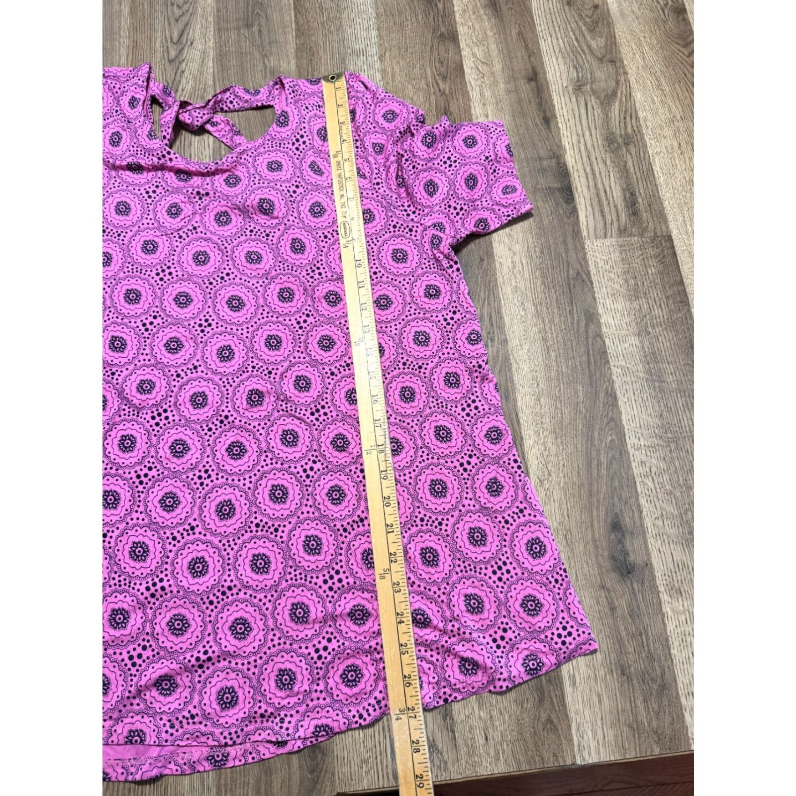 Vintage Lane Bryant Shirt Women's Plus Size 14/16 Black Pink Printed Short Sleeve Shirt Size XL / US 12-14 / IT 48-50 - 7 Thumbnail