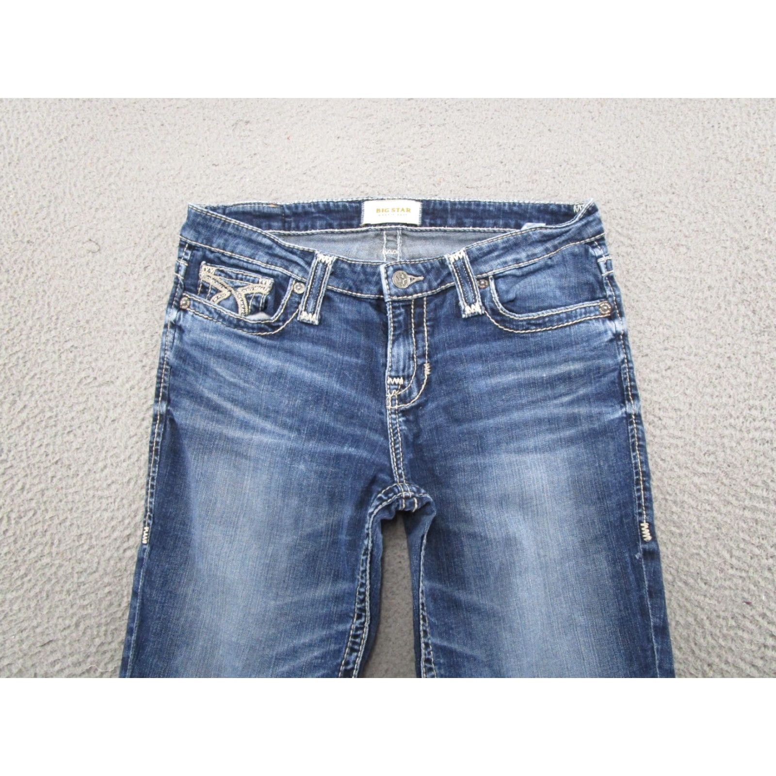 Denime BIG STAR Maddie Bootcut Jeans Women Regular 28 Blue Denim Stretch 5-Pocket Read Vintage No Size 28" / US 6 / IT 42 - 3 Thumbnail