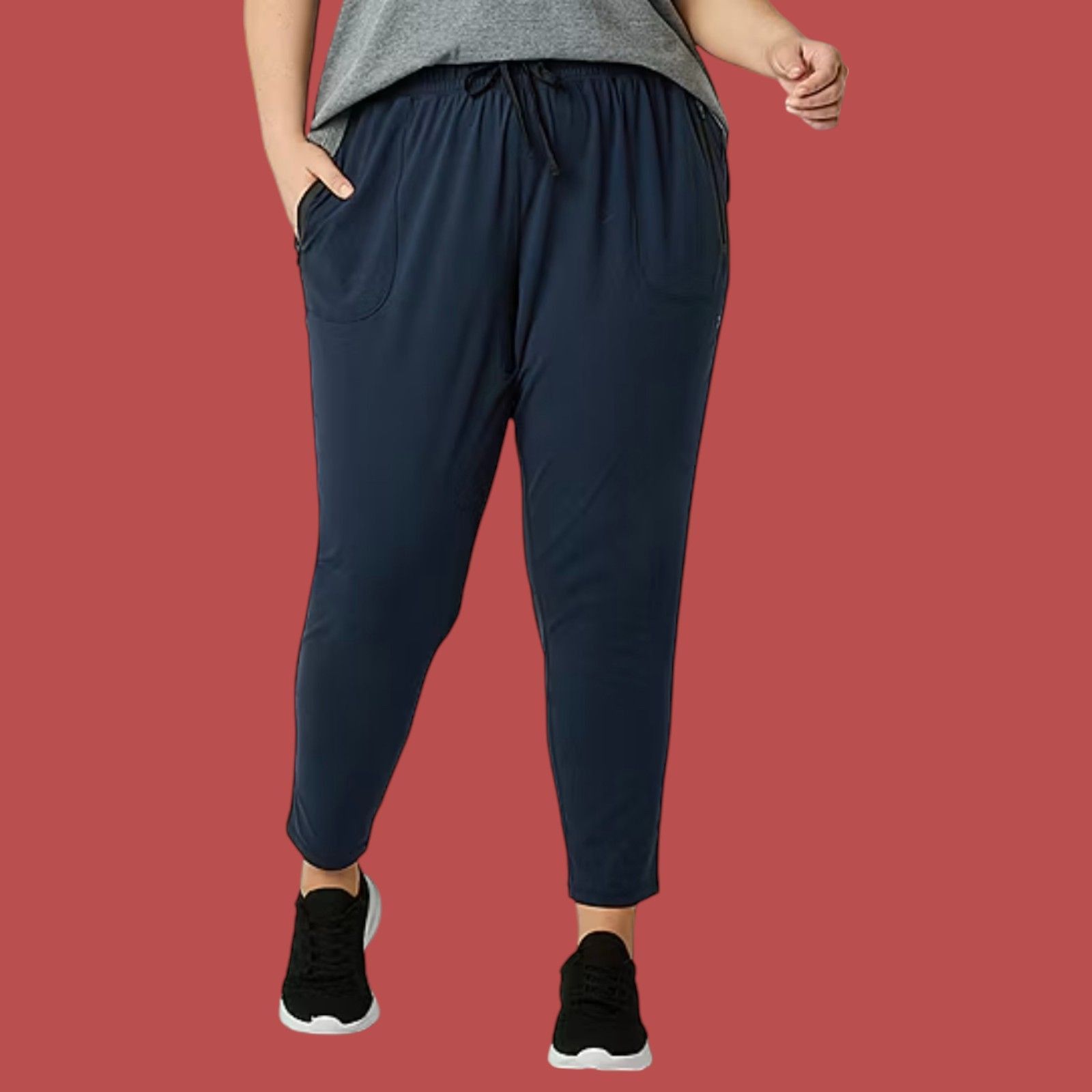 Other Xersion - Women's Mid-Rise Jogger Pants - Comfortable Fit - Size 28" / US 6 / IT 42 - 3 Thumbnail