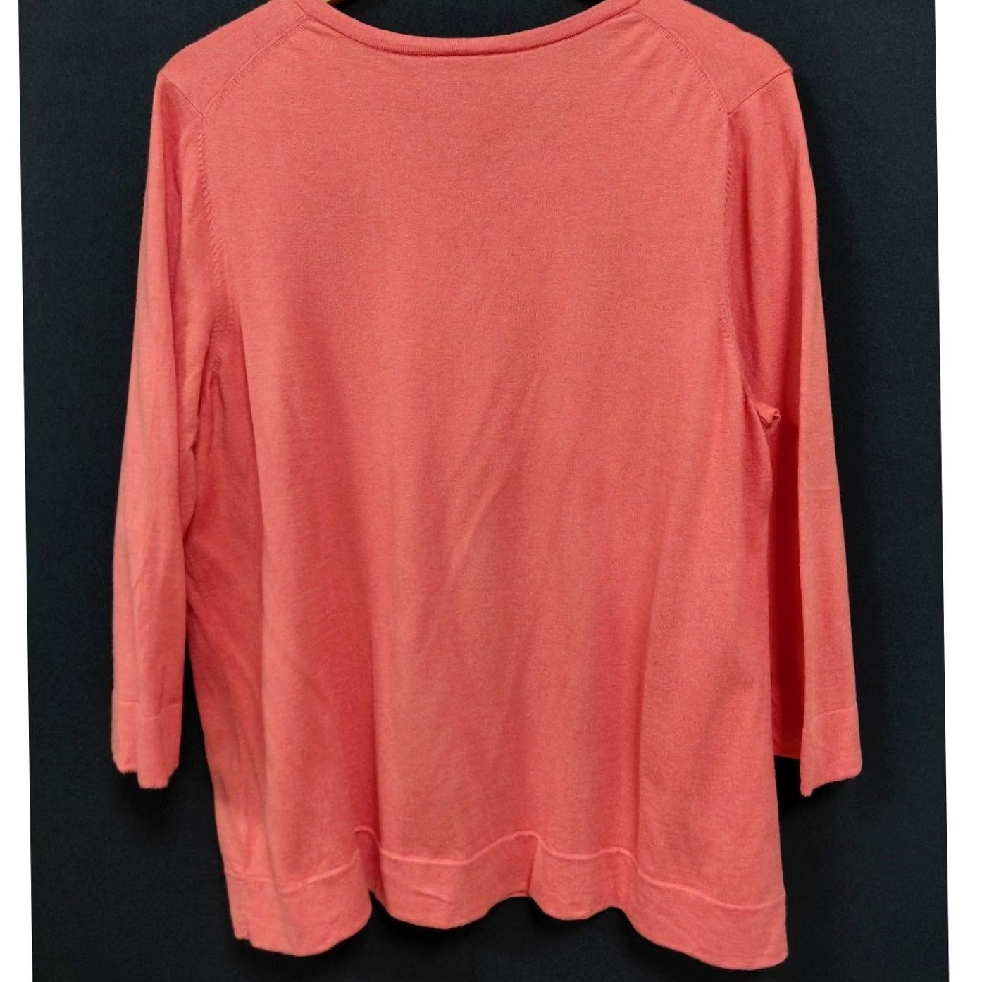 Talbots TALBOTS Woman Coral Cardigan Plus Solid Knit 2X Blouse Womens Cardigan Coral Knit Plus Size 2X Size XXL / US 16-18 / IT 52-54 - 2 Thumbnail