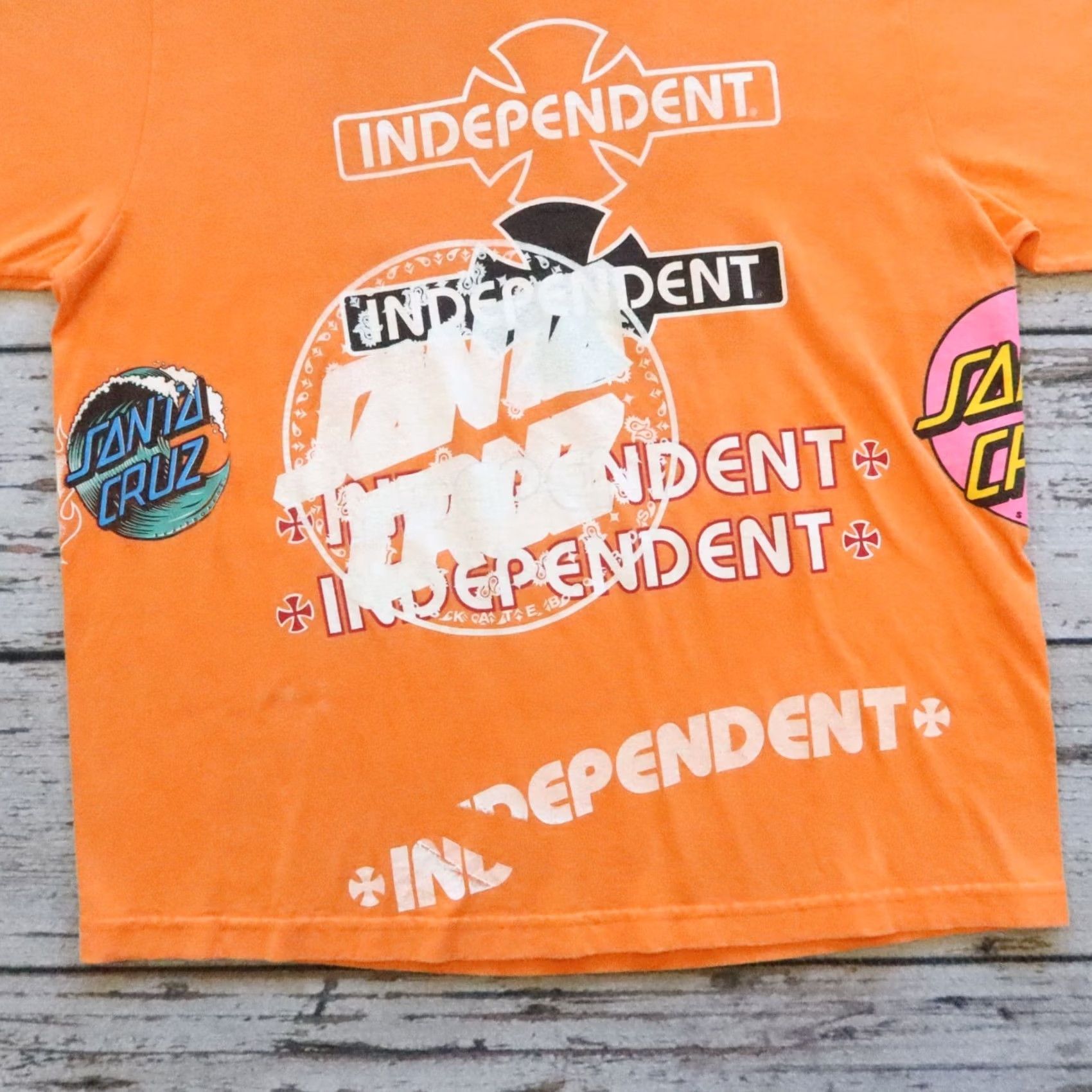 Vintage VINTAGE Santa Cruz NHS Skate Test Print Independent Trucks Tshirt Skateboard Shirt Men XL Orange Size US XL / EU 56 / 4 - 3 Thumbnail