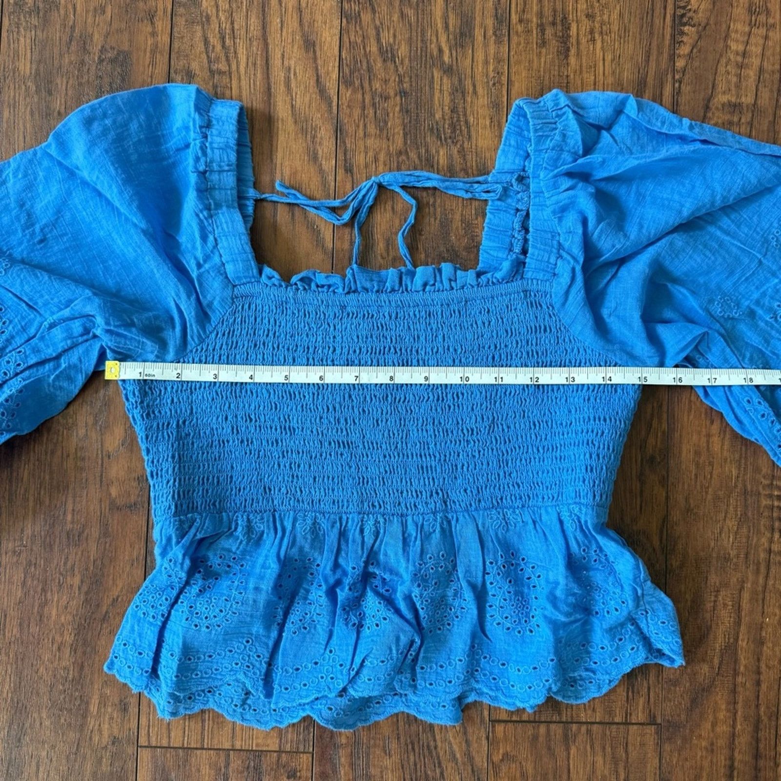 American Eagle Outfitters American Eagle Outfitters Eyelet Peplum Crop Top M Size M / US 6-8 / IT 42-44 - 13 Thumbnail