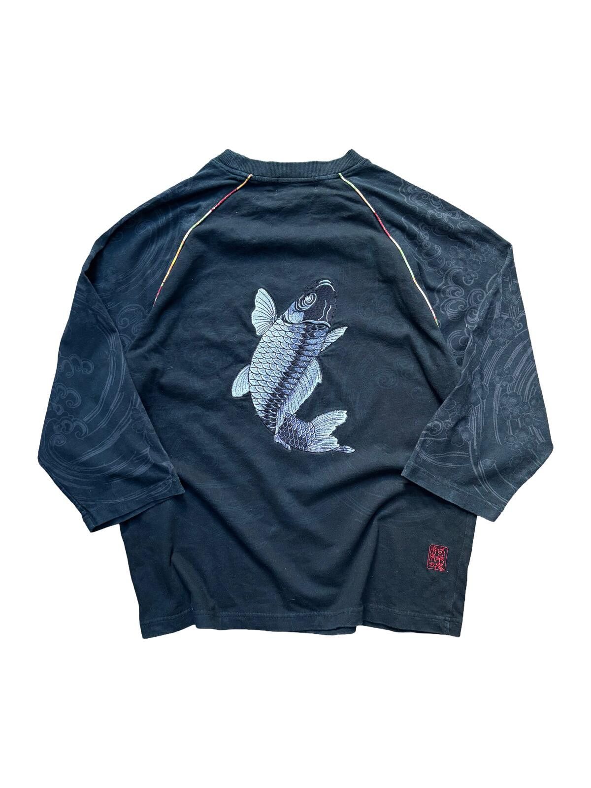 Karakuri Tamashii Karakuri Tamashii Koi Embroidery Raglan 7/8 Sleeve Tee Large Size US L / EU 52-54 / 3 - 4 Thumbnail