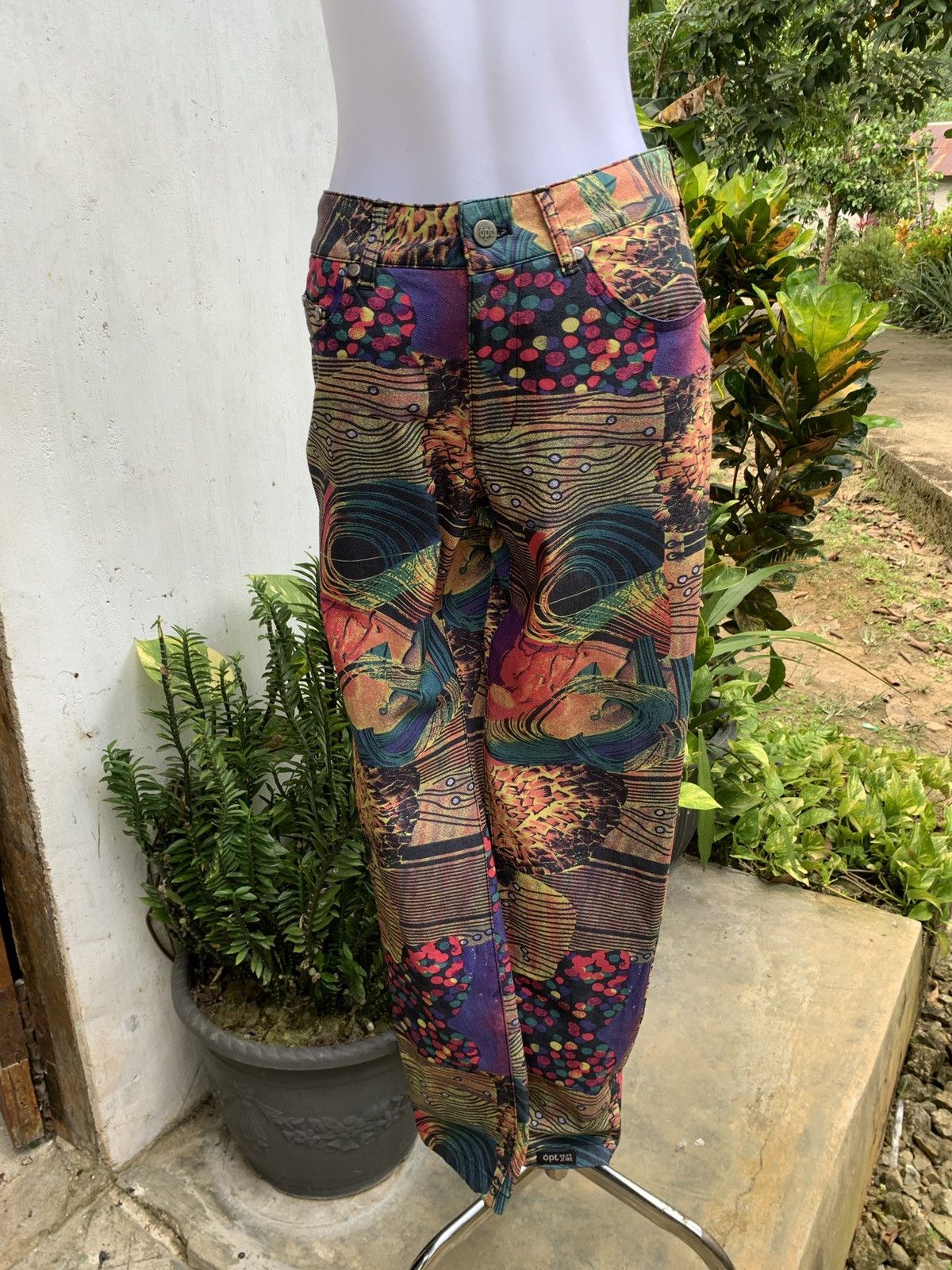 2000s opt Jeans Multicolor Art Straight Pants Bottoms