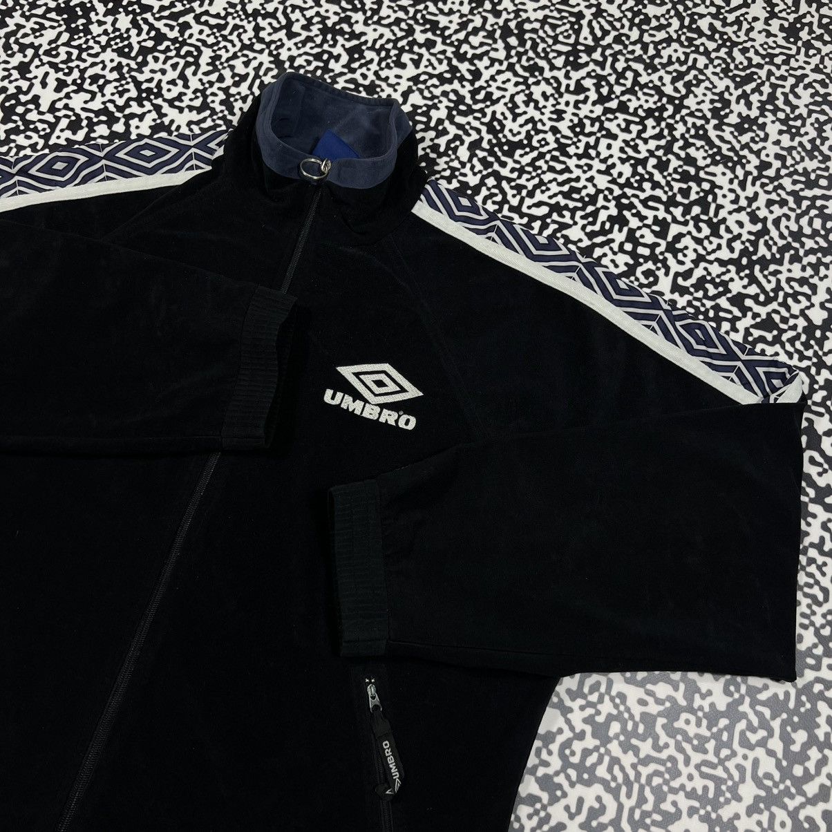 Umbro Vintage 90s UMBRO Velour Lampas Retro Light Track Jacket Size US L / EU 52-54 / 3 - 6 Thumbnail