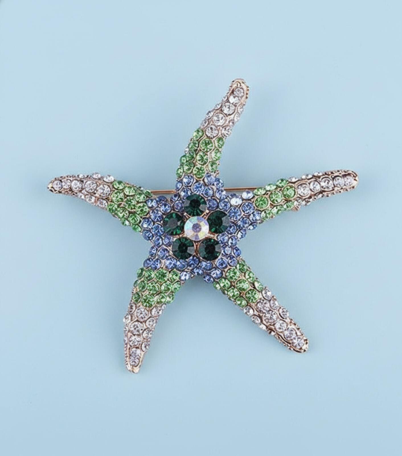 The Unbranded Brand Starfish Shaped Rhinestone Brooch Pin Size ONE SIZE - 1 Preview