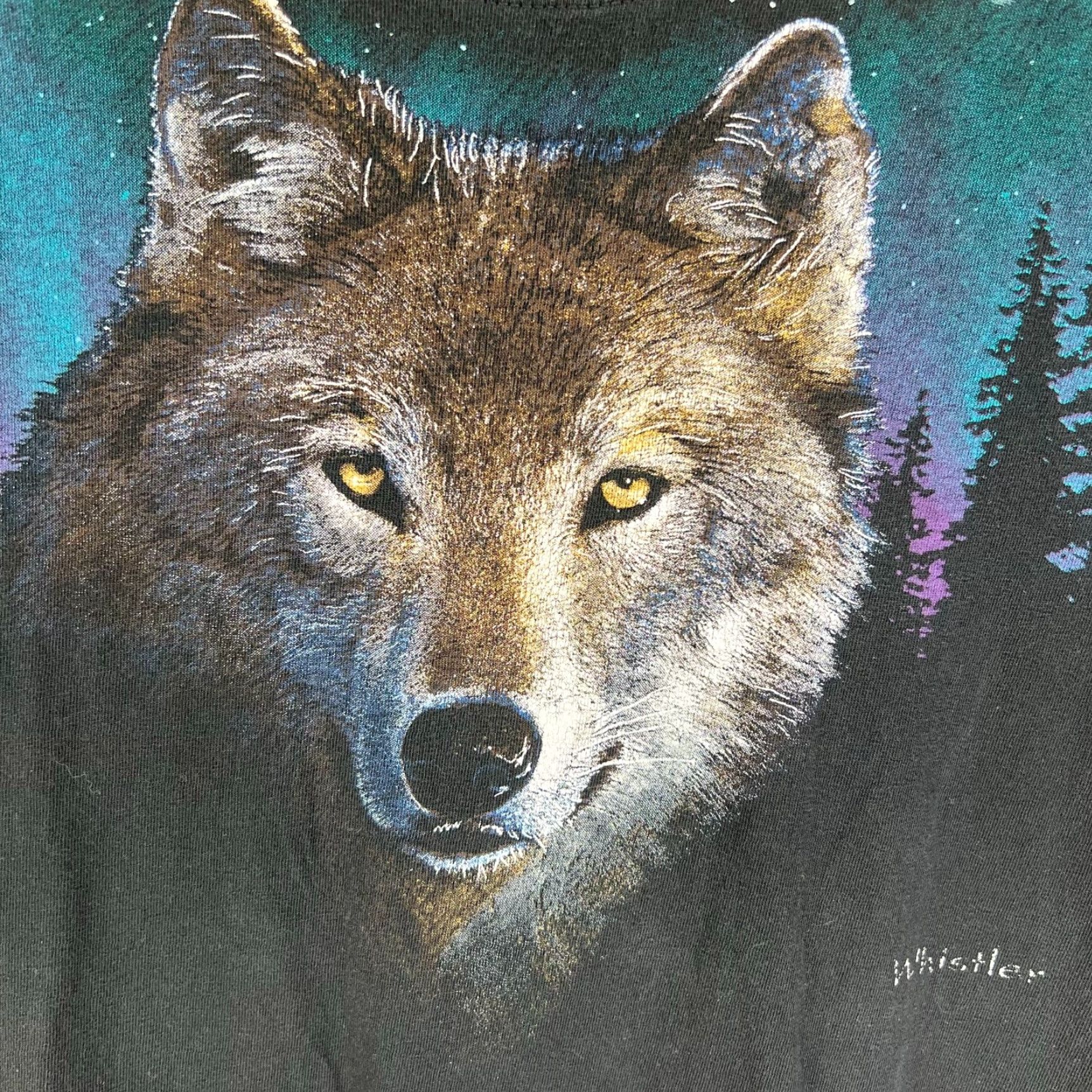 Gildan Gildan Night Wolf T Shirt Adult XL Black Graphic Tee Mens Size US XL / EU 56 / 4 - 2 Thumbnail