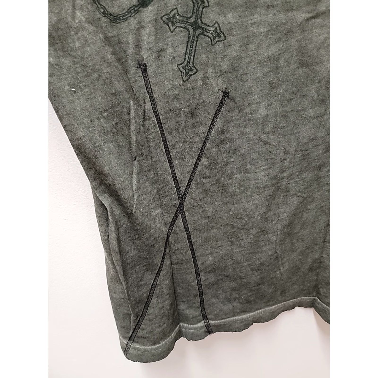 Affliction VINTAGE Affliction Shirt Green Skull Rosary Cross Graphic Size S Mens Shirt Size US S / EU 44-46 / 1 - 6 Thumbnail