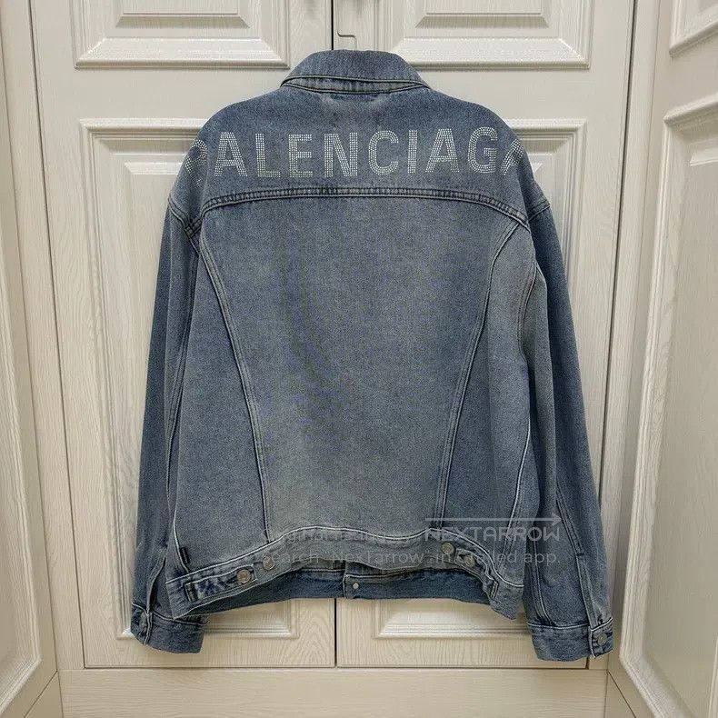 Balenciaga Balenciaga Crystal Denim Jacket Size XXS / US 00 / IT 34 - 2 Thumbnail