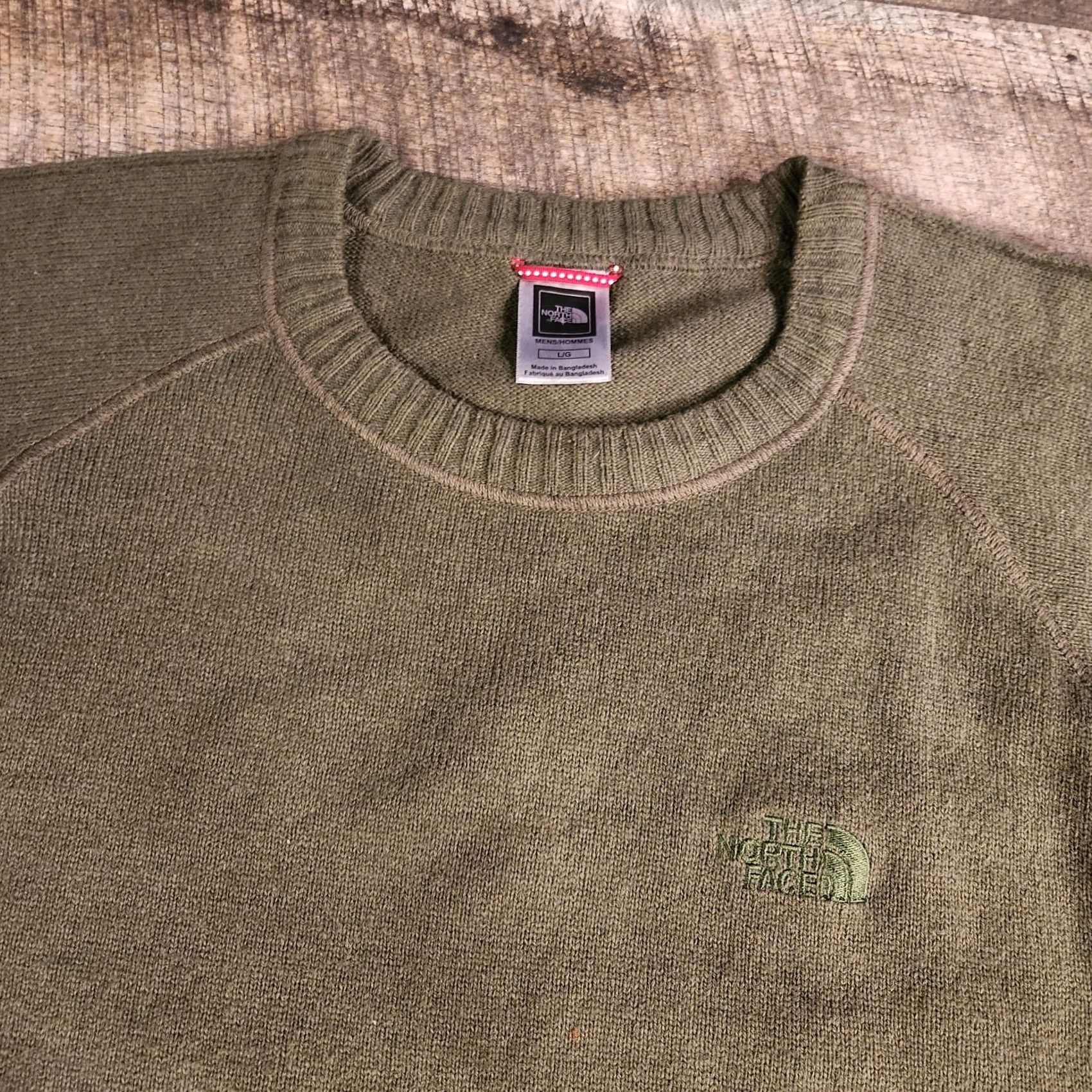 The North Face The North Face Sweater Mens Large Olive Green Wool Blend Crewneck Raglan Logo Size US L / EU 52-54 / 3 - 5 Thumbnail