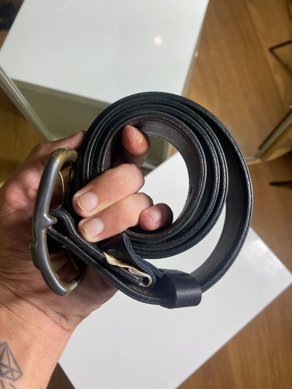 Diesel × Vintage Diesel Y2K vintage logo leather belt Size ONE SIZE - 4 Thumbnail