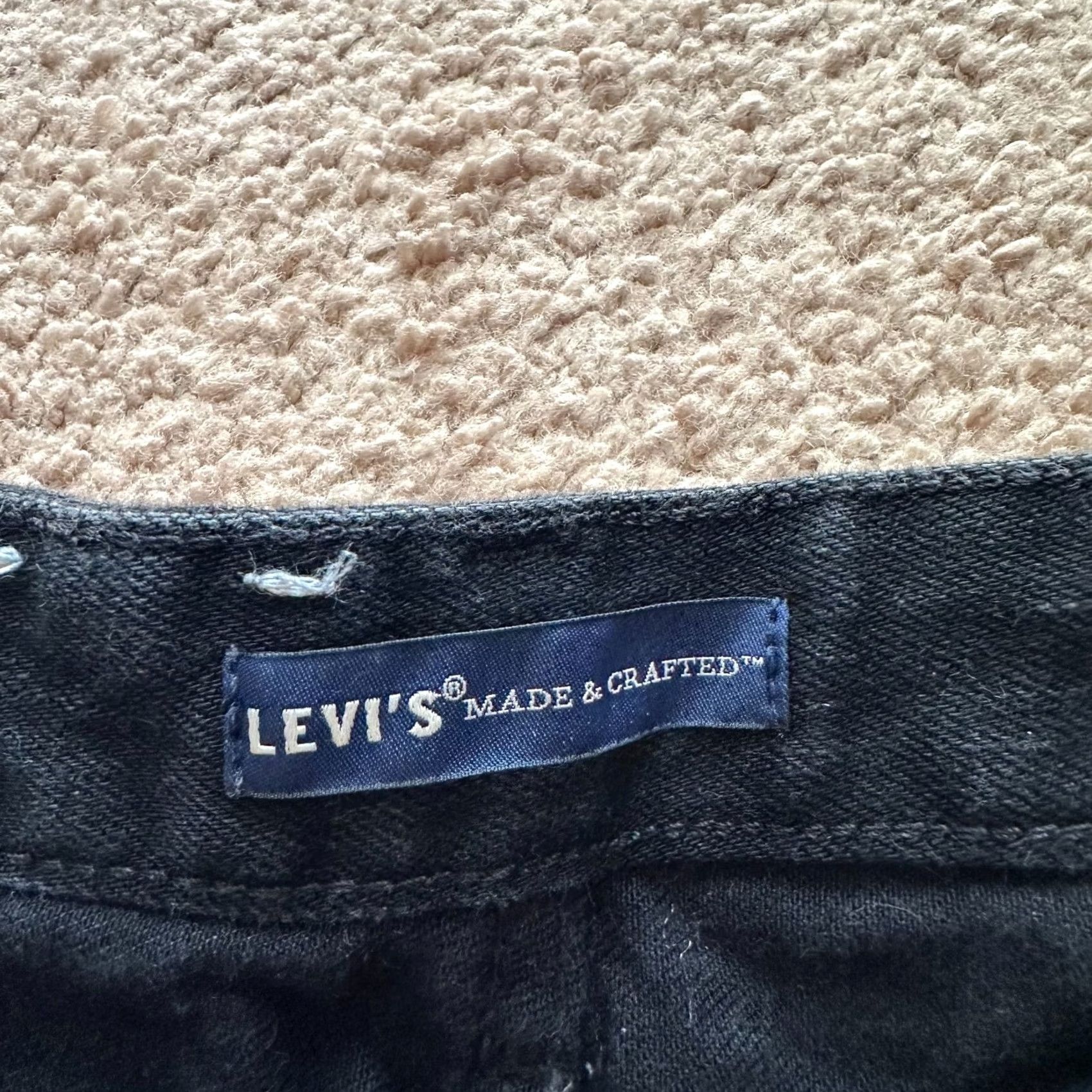 Levi's Levi's Made & Crafted Jeans Mens Black Slim Mid Rise 29x32 Denim Dark Wash Size US 29 - 6 Thumbnail