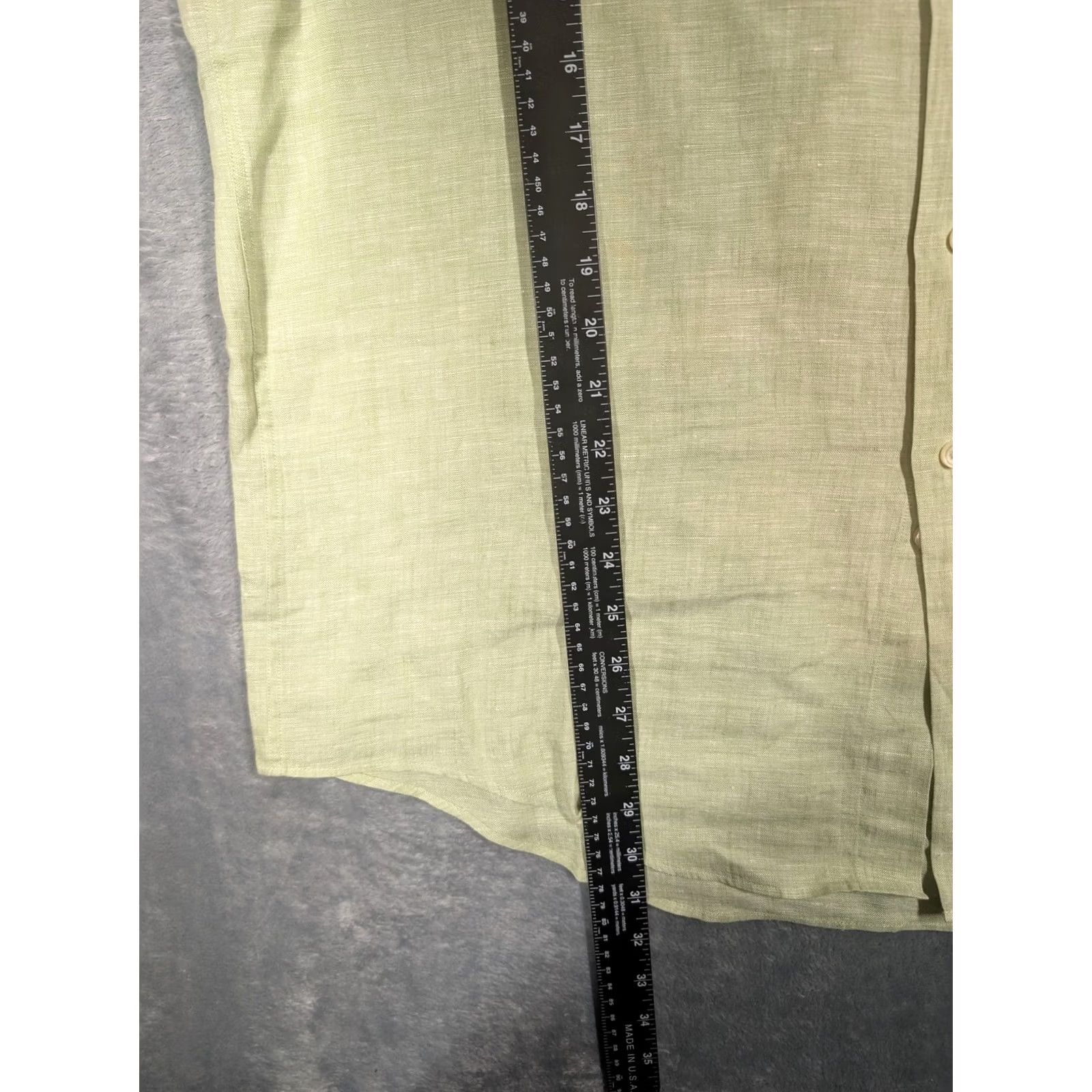 Brooks Brothers Brooks Brothers Shirt Mens L Green Solid Linen Short Sleeve Button Up Casual Size US L / EU 52-54 / 3 - 2 Thumbnail