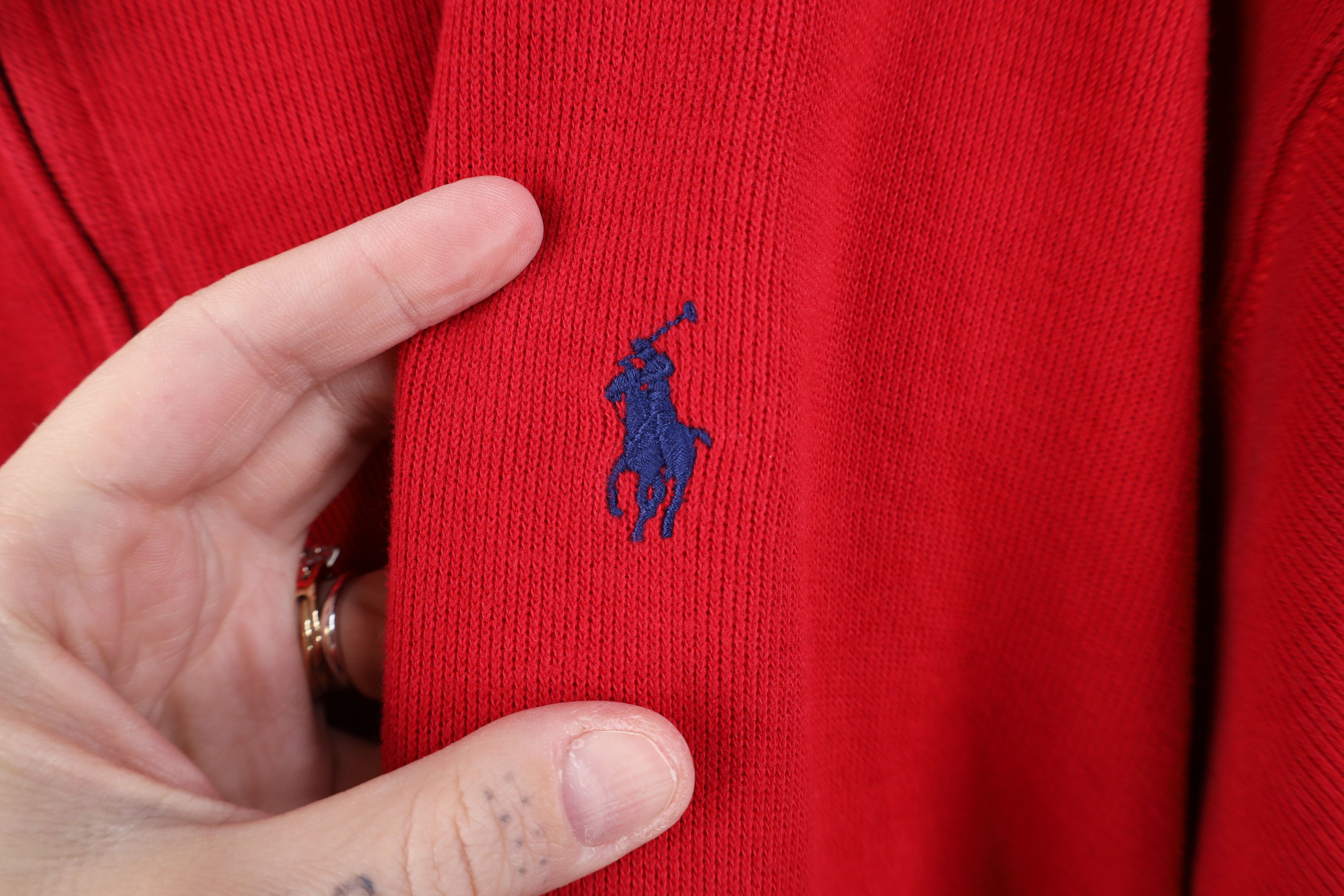 Polo Ralph Lauren Vintage Y2K Ralph Lauren Ribbed Knit 1/4 Zip Sweater Red Size US XXL / EU 58 / 5 - 5 Thumbnail
