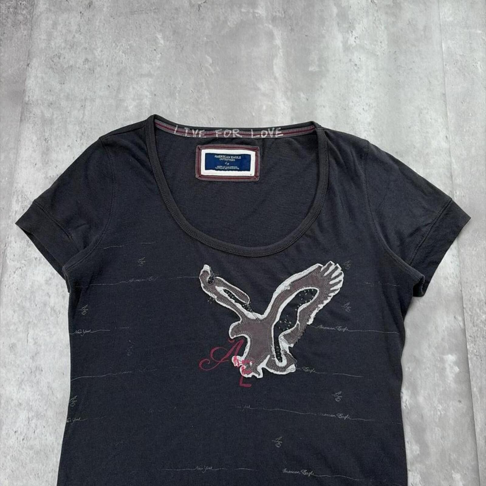 American Eagle Outfitters Y2K Grey American Eagle Grunge Gothic Skater T-Shirt Size L / US 10 / IT 46 - 3 Thumbnail