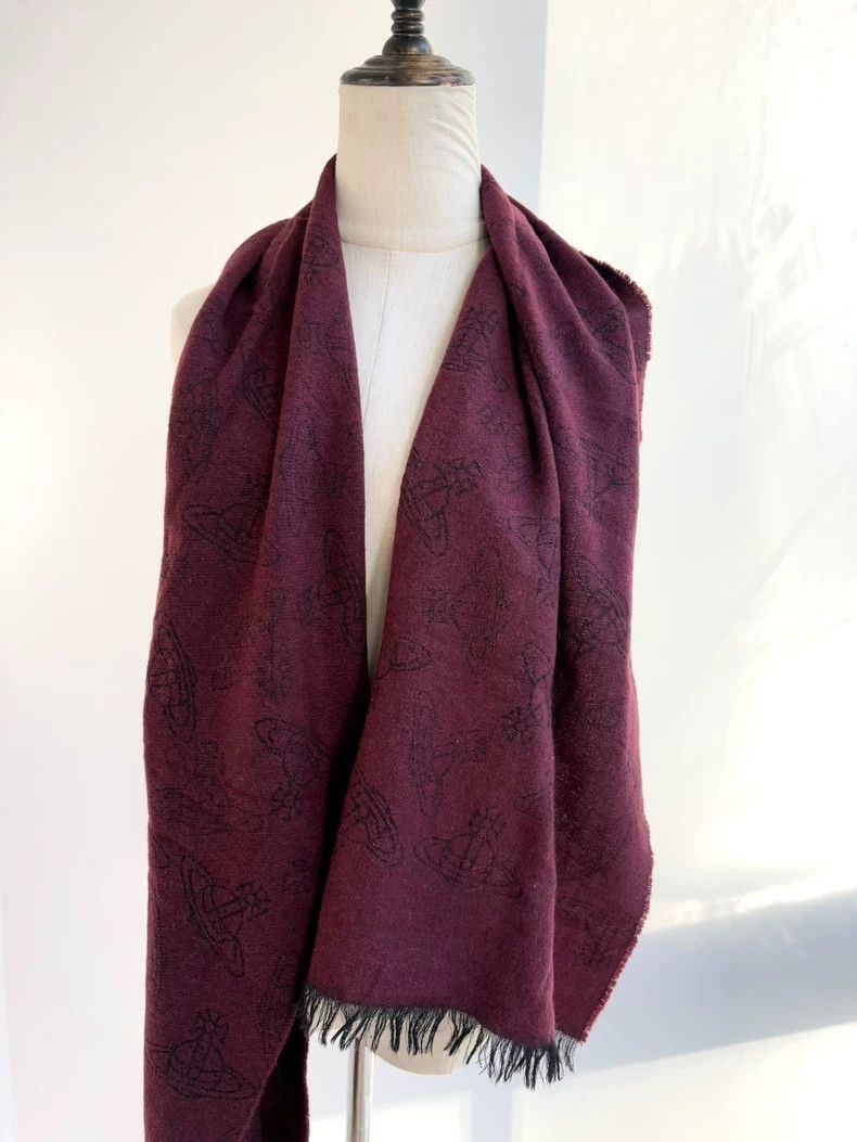 Vivienne Westwood Vivienne Westwood Double-faced Saturn full print red scarf Size ONE SIZE - 5 Thumbnail