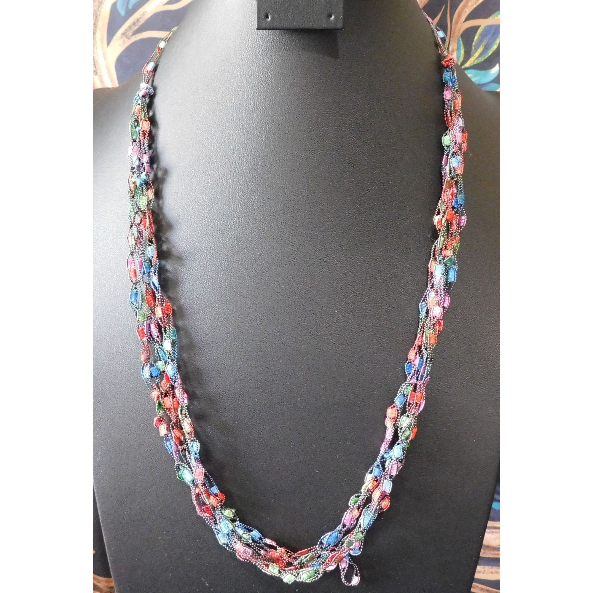 Other Artsy Rainbow Ladder Trellis Yarn Necklace Size ONE SIZE - 4 Thumbnail