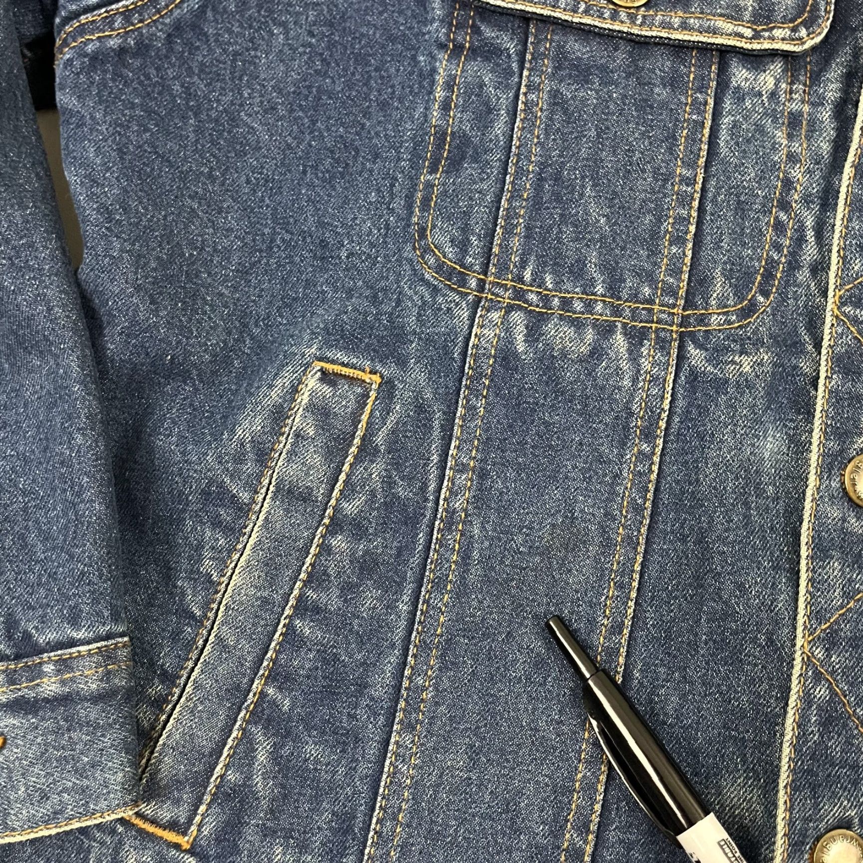 Wrangler VINTAGE Wrangler Denim Jean Jacket Mens Medium Dark Blue Flannel Lined Workwear Chore Size US 31 - 7 Thumbnail