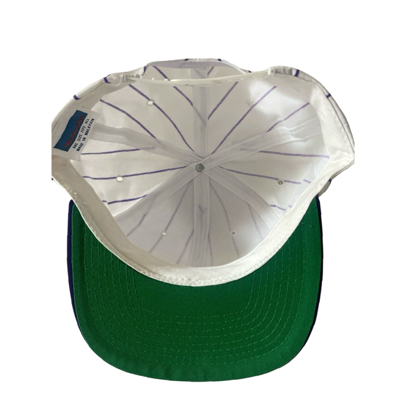 Vintage VINTAGE Headmaster Snapback Hat Mens OSFA White Pinstripe 90s Deadstock NWOT Size ONE SIZE - 5 Thumbnail