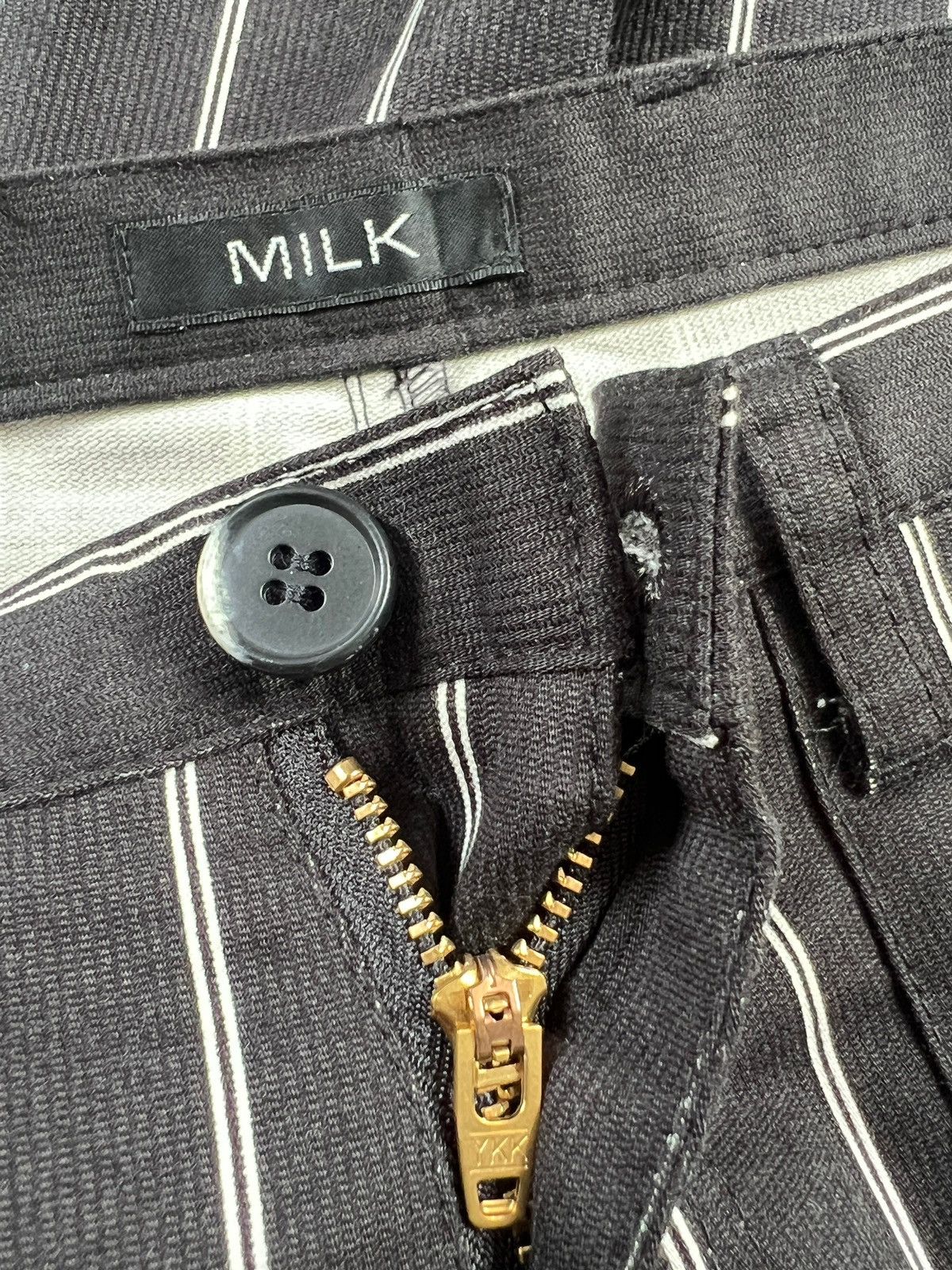 20471120 MILK 🇯🇵 Stripes Zipper Bondage Cropped Pants Size US 30 / EU 46 - 11 Thumbnail