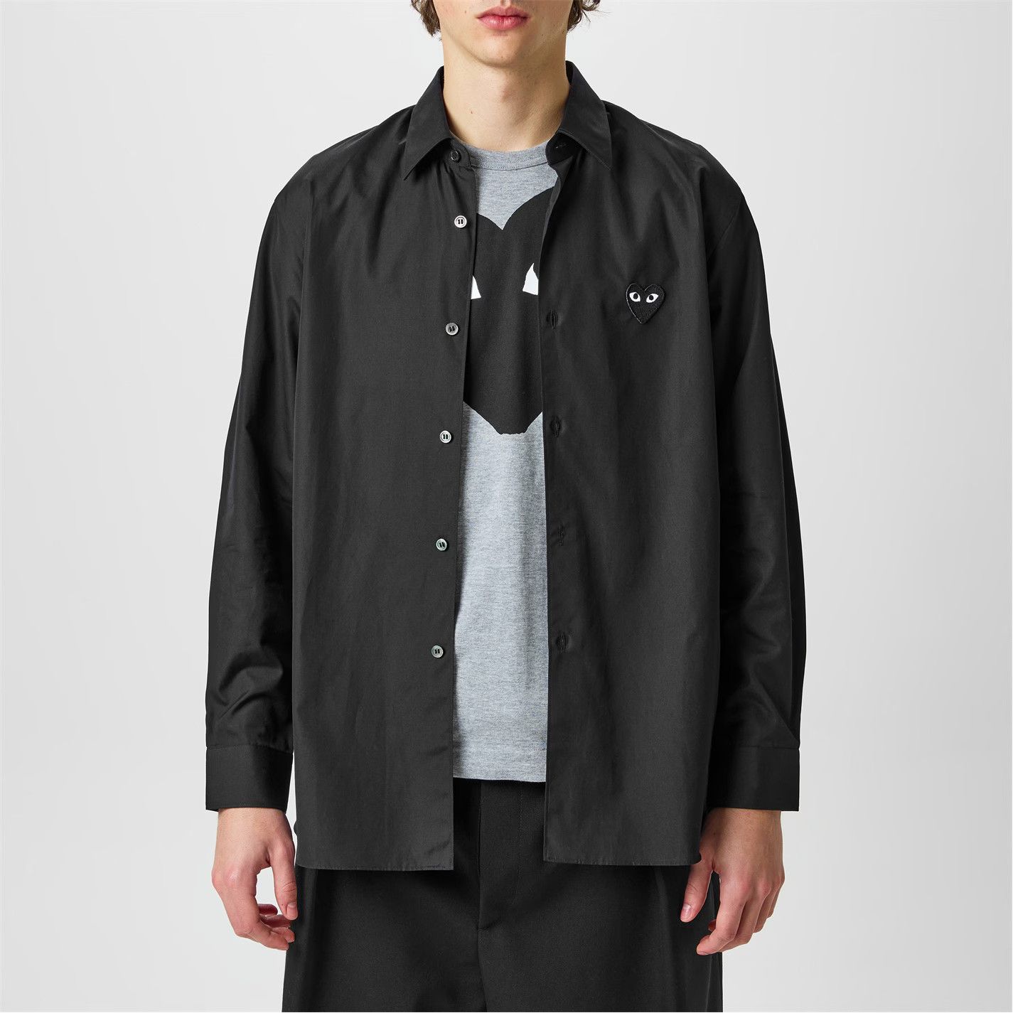 Comme des Garcons PLAY o1g2r1mq0426 Black Heart Shirt in Black Size US S / EU 44-46 / 1 - 2 Thumbnail