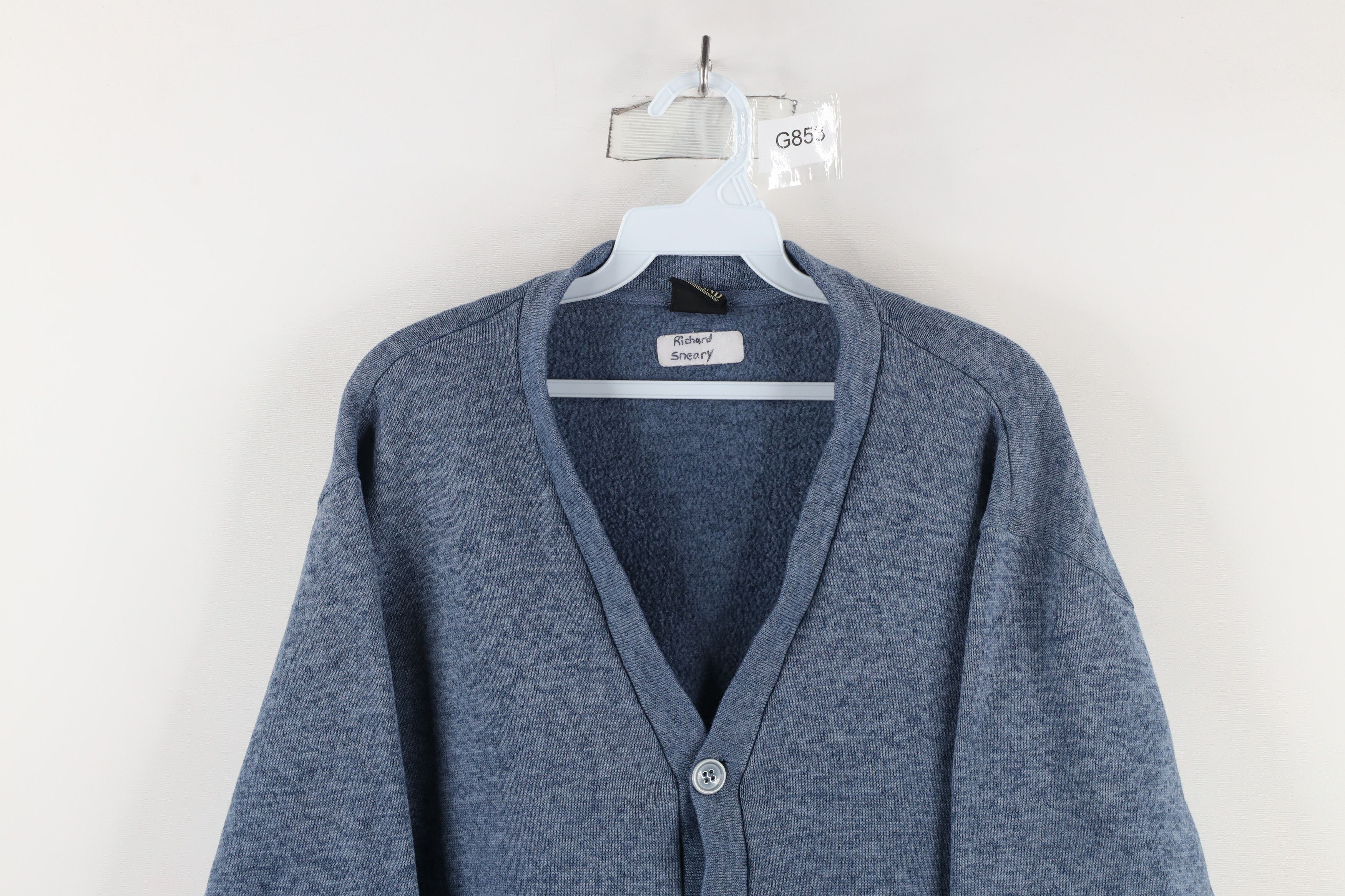 Vintage Vintage 90s Streetwear Boxy Fit Knit Cardigan Sweater Blue Size US S / EU 44-46 / 1 - 2 Thumbnail