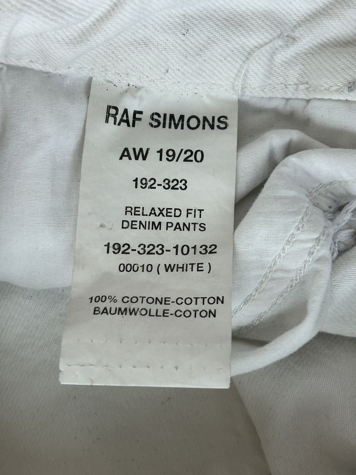 Raf Simons White Raf Simons AW 19/20 Relaxed Fit Denim Pants Size US 29 - 4 Thumbnail