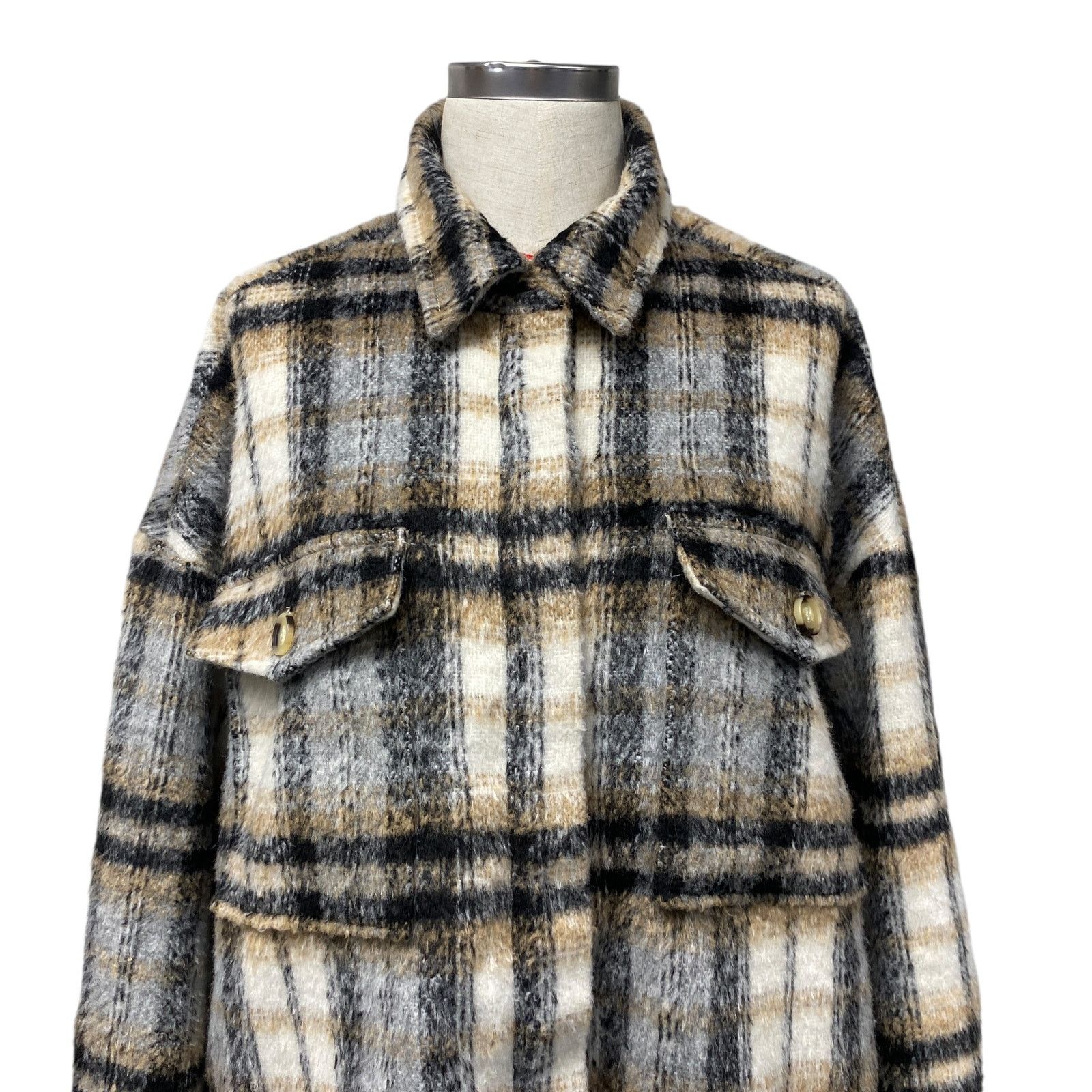 Good American Good American Plaid Oversized Boyfriend Shaket Size M / US 6-8 / IT 42-44 - 3 Thumbnail