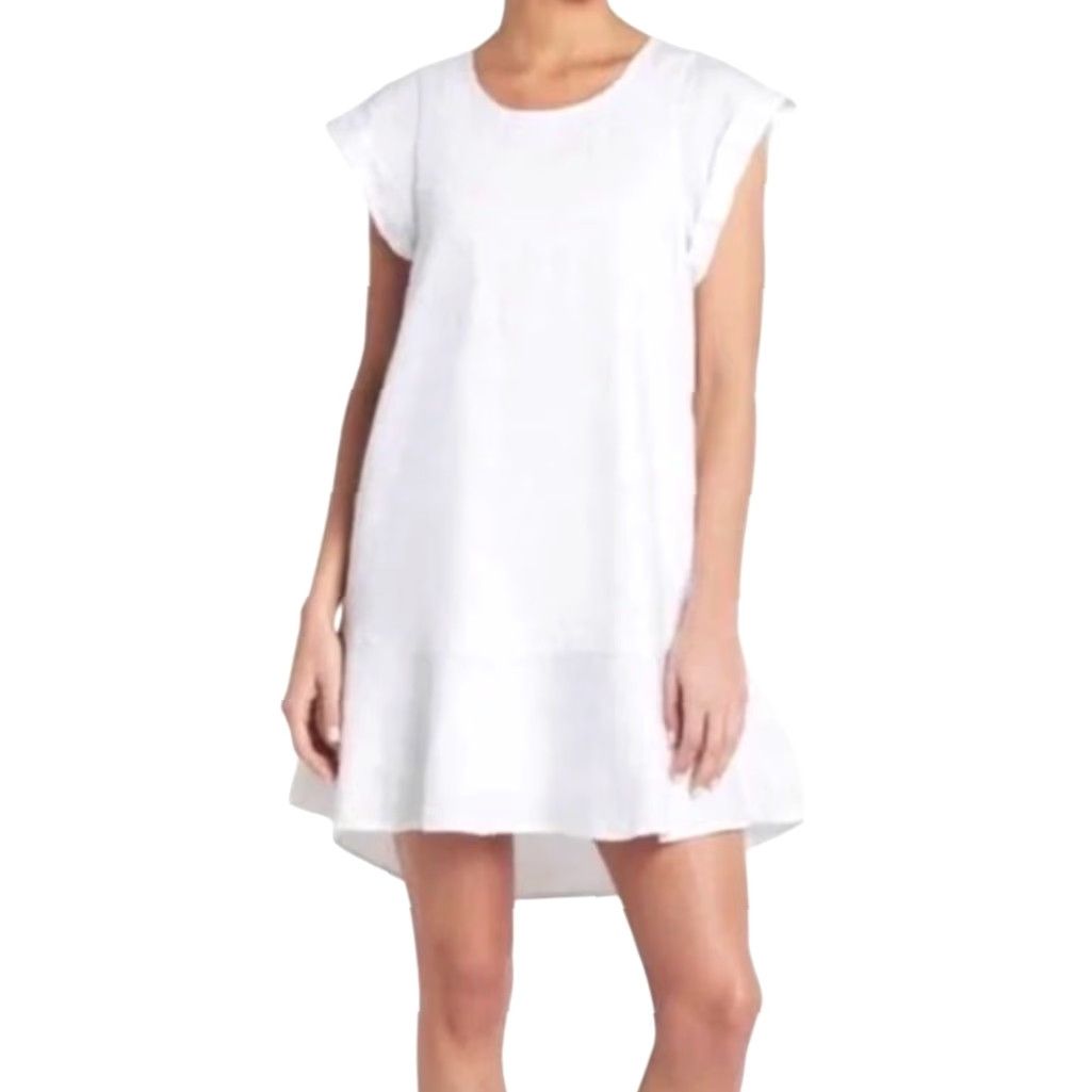 Joie VINTAGE Joie Carlen White Linen Short Sleeve Mini Dress XL Size 40" / US 18 - 7 Thumbnail