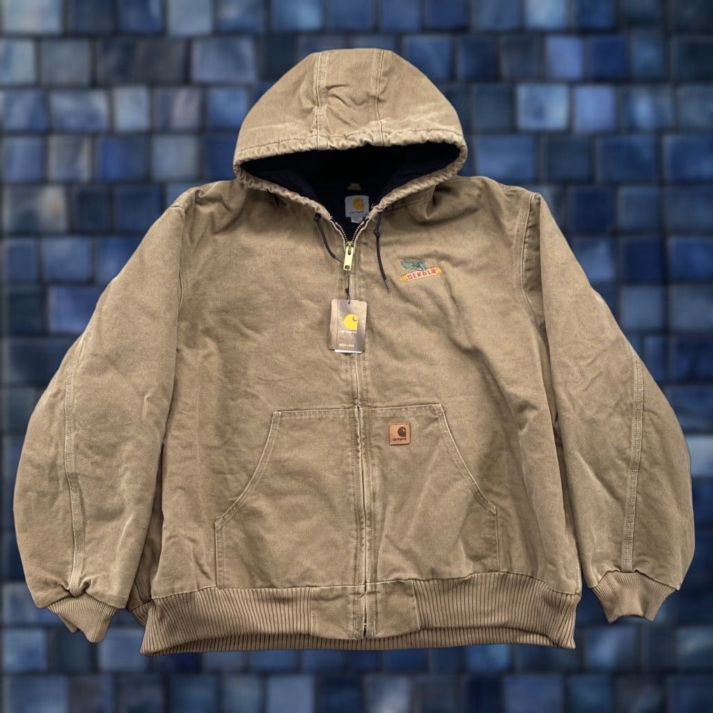 Carhartt VINTAGE Carhartt Jacket 3XL Brown Hooded Canvas 3M Thinsulate FRB Dekalb Seed J130-M Mens Size US XXL / EU 58 / 5 - 1 Thumbnail