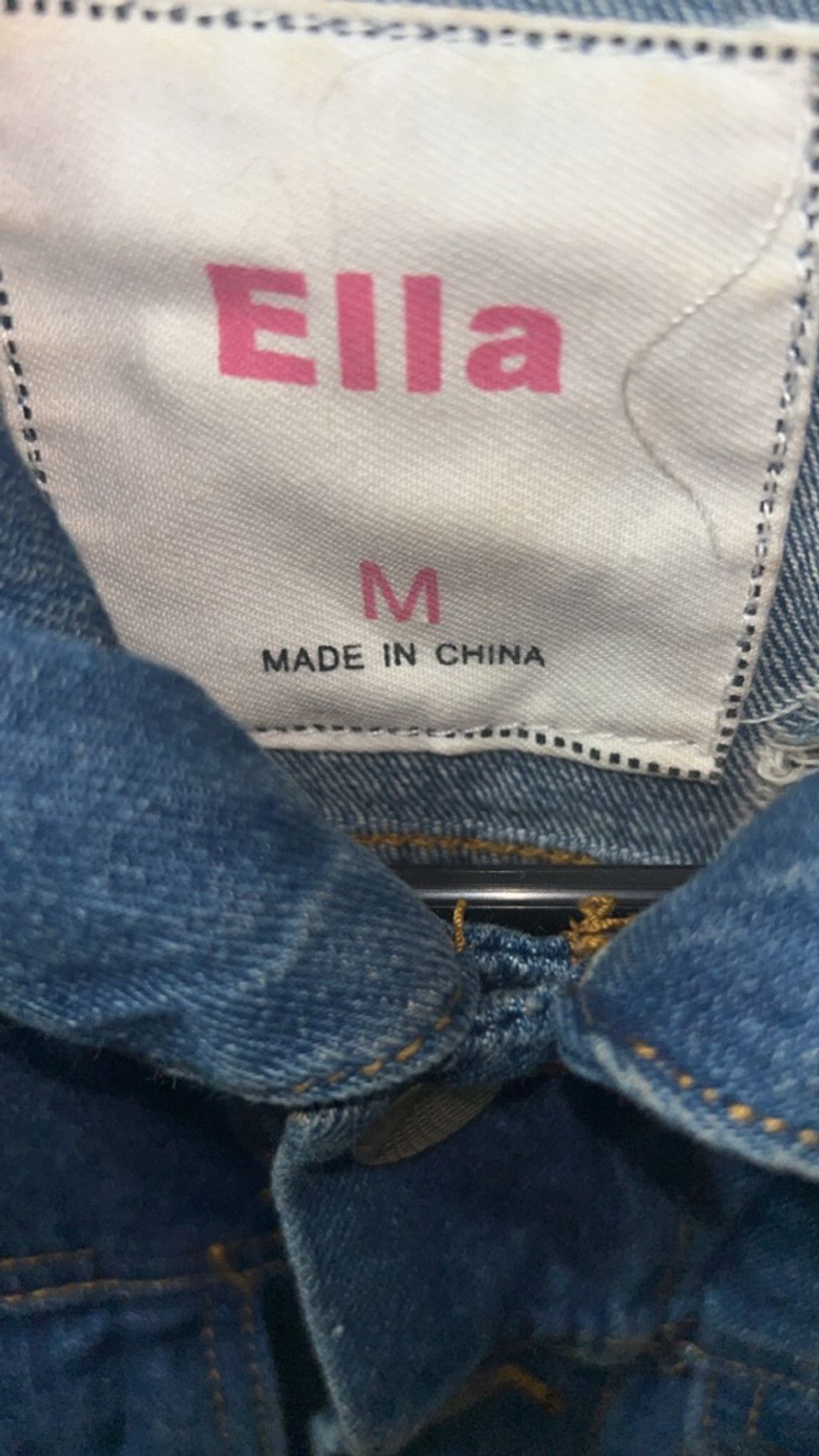 Ellesse Women's Ella Blue Distressed Floral Embroidered Jean Jacket Size M / US 6-8 / IT 42-44 - 5 Thumbnail