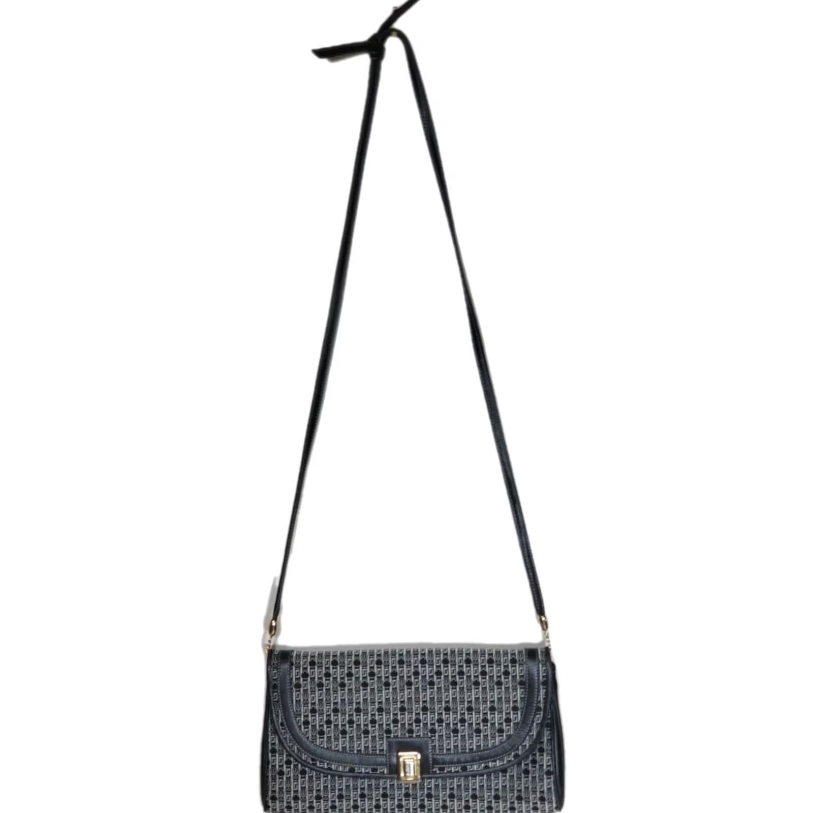 Judith Leiber VTG Judith Lieber Jacquard Canvas Signature Monogram Crossbody Bag Purse Clutch Size ONE SIZE - 2 Thumbnail