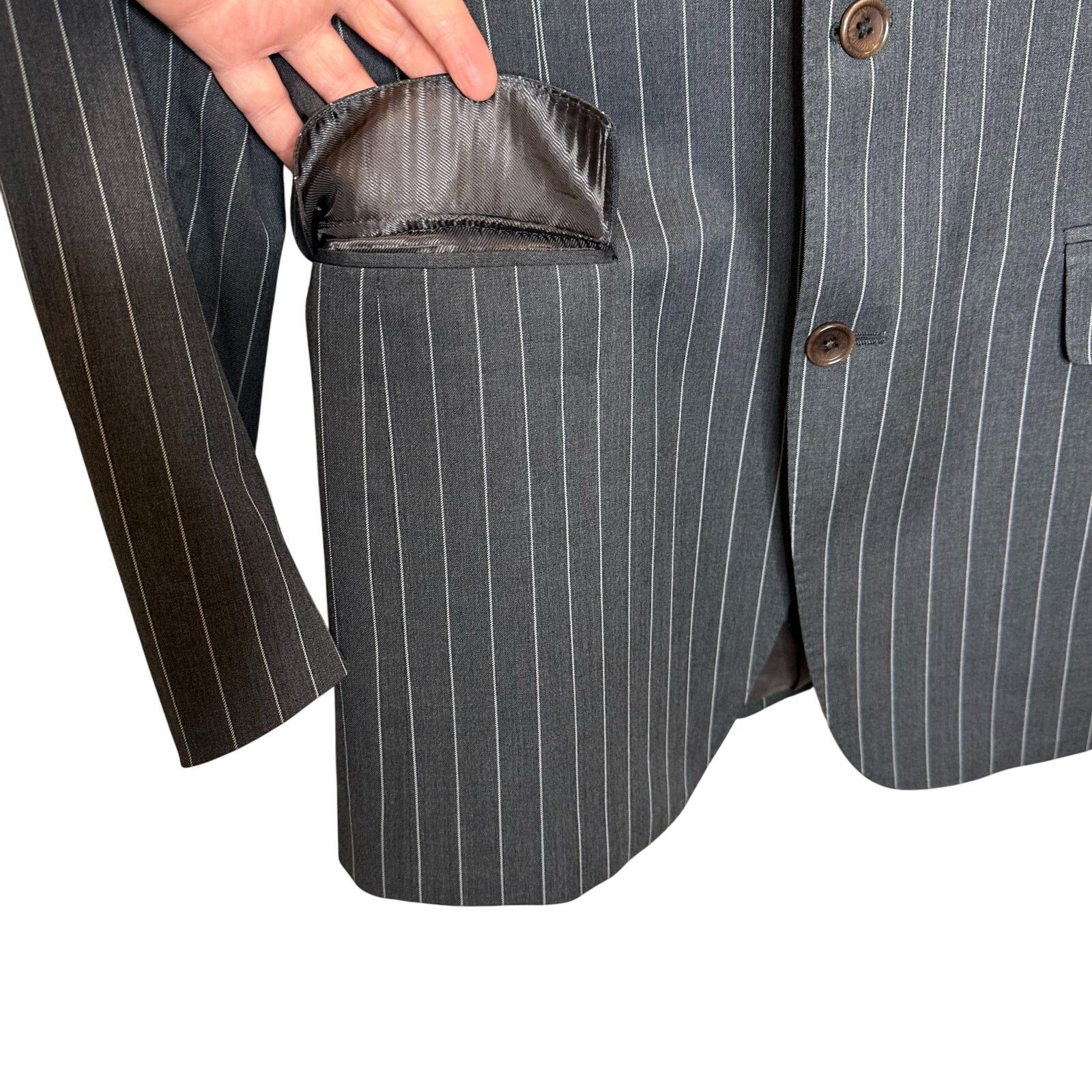 Brooks Brothers Brooks Brothers Regent Fit Wool Pinstripe 1818 Suit Blazer Size 40L - 15 Thumbnail