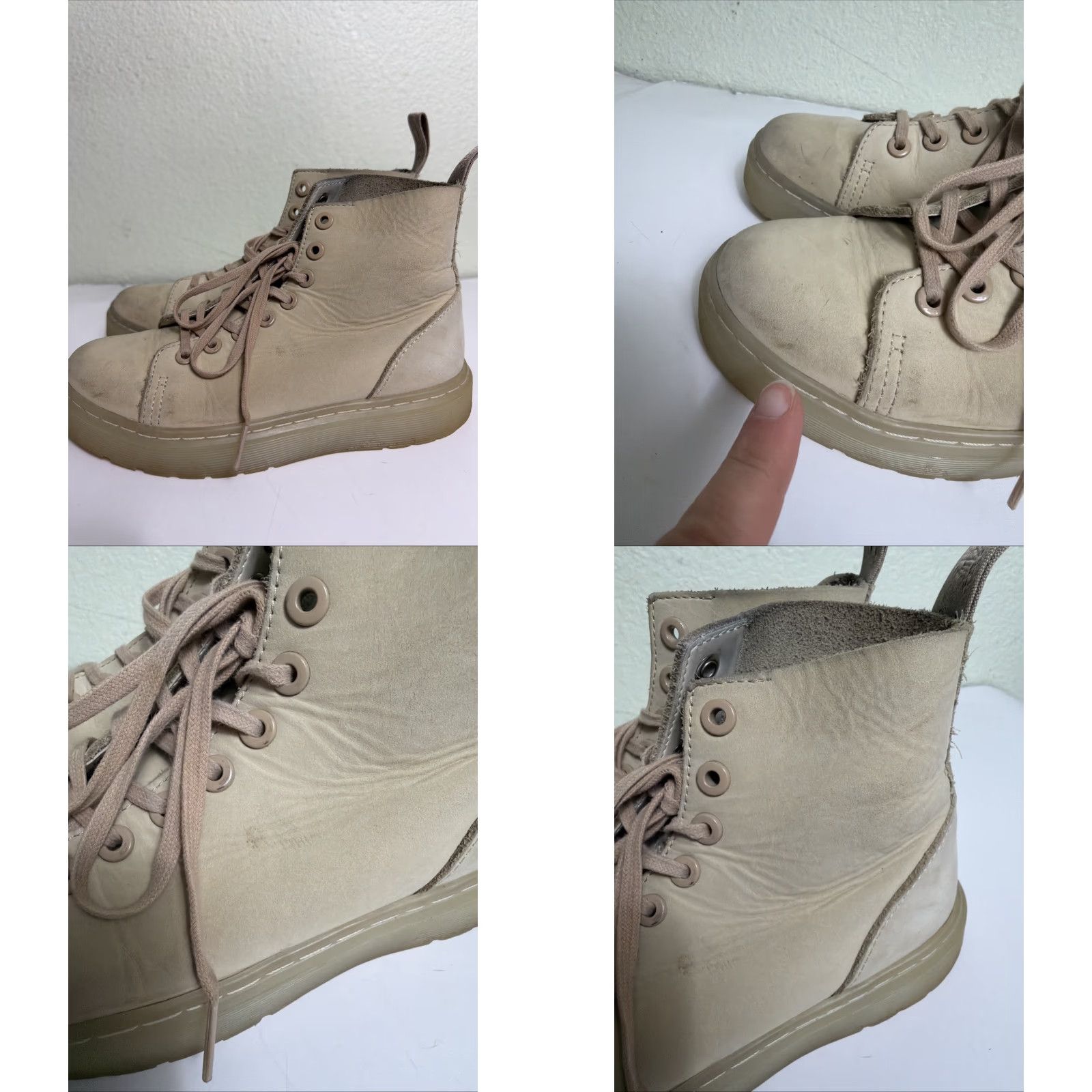 Dr. Martens Dr. Martens Talib Men’s Size 4 Ladies 5 Soft Nubuck Beige Leather Boots Stains Size US 5 / EU 37 - 9 Thumbnail