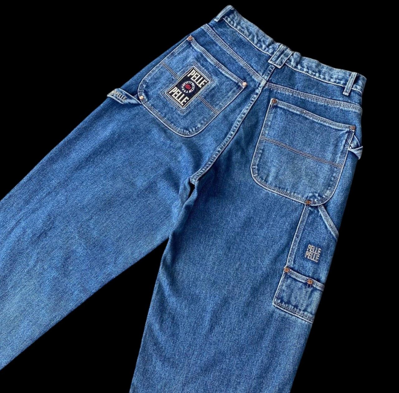 JNCO × Pelle Pelle × Vintage RARE VTG 90S PELLE PELLE M.BUCHANAN BAGGY WIDELEG JNCO STYLE Size US 30 / EU 46 - 3 Thumbnail