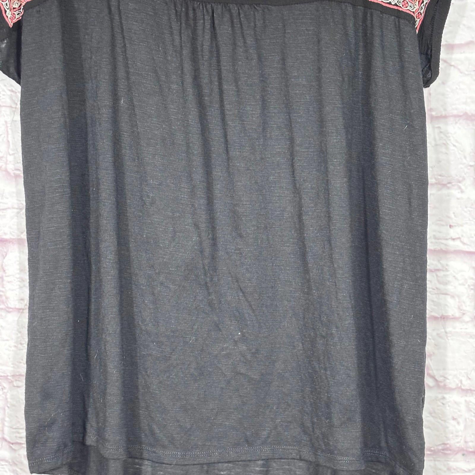 Other Tempted Hearts 2X Black Embroidered Boho Blouse Size XXL / US 16-18 / IT 52-54 - 3 Thumbnail