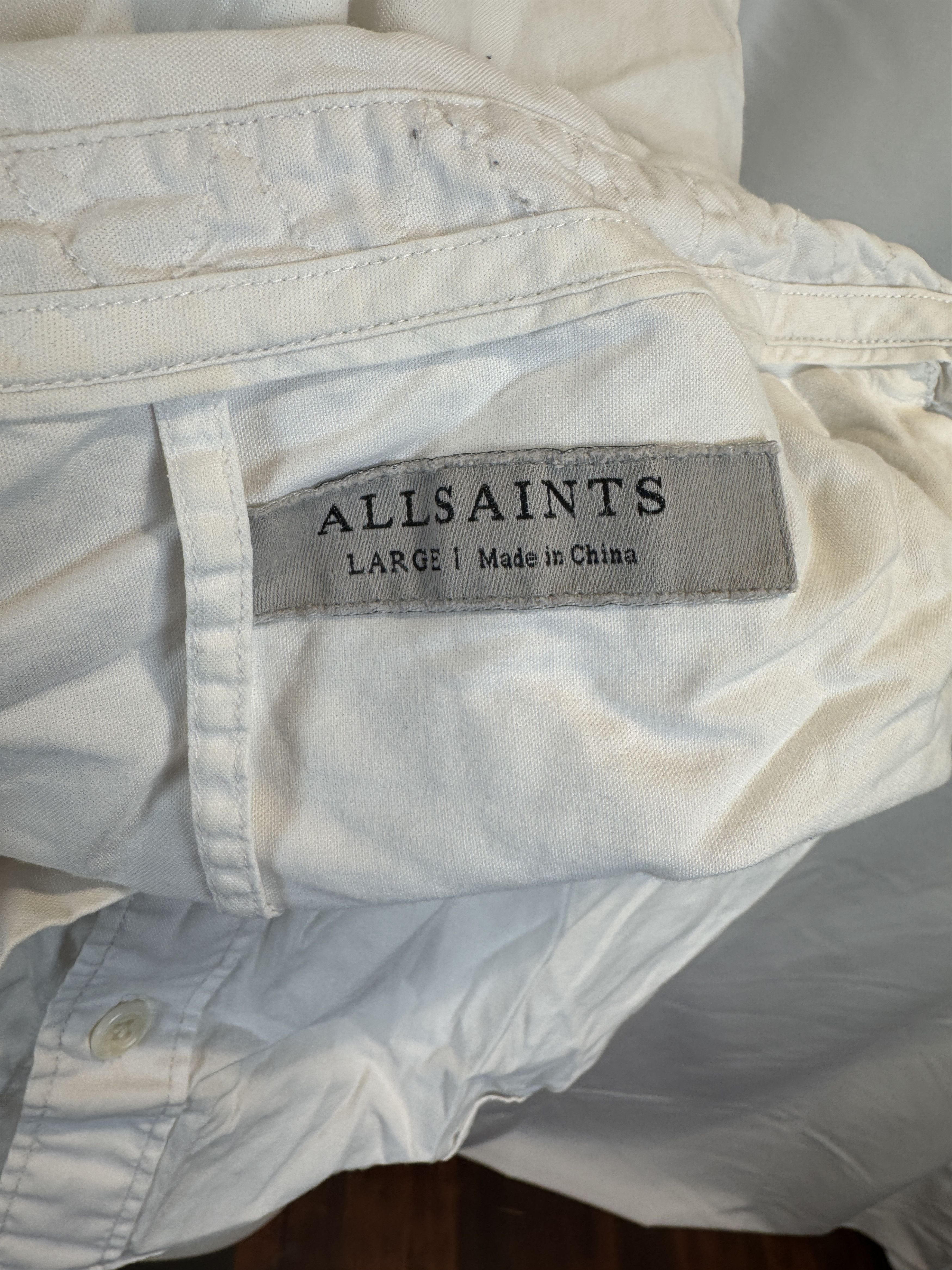 Allsaints Allsaints White Button-Up Short Sleeve Shirt Size US L / EU 52-54 / 3 - 5 Thumbnail