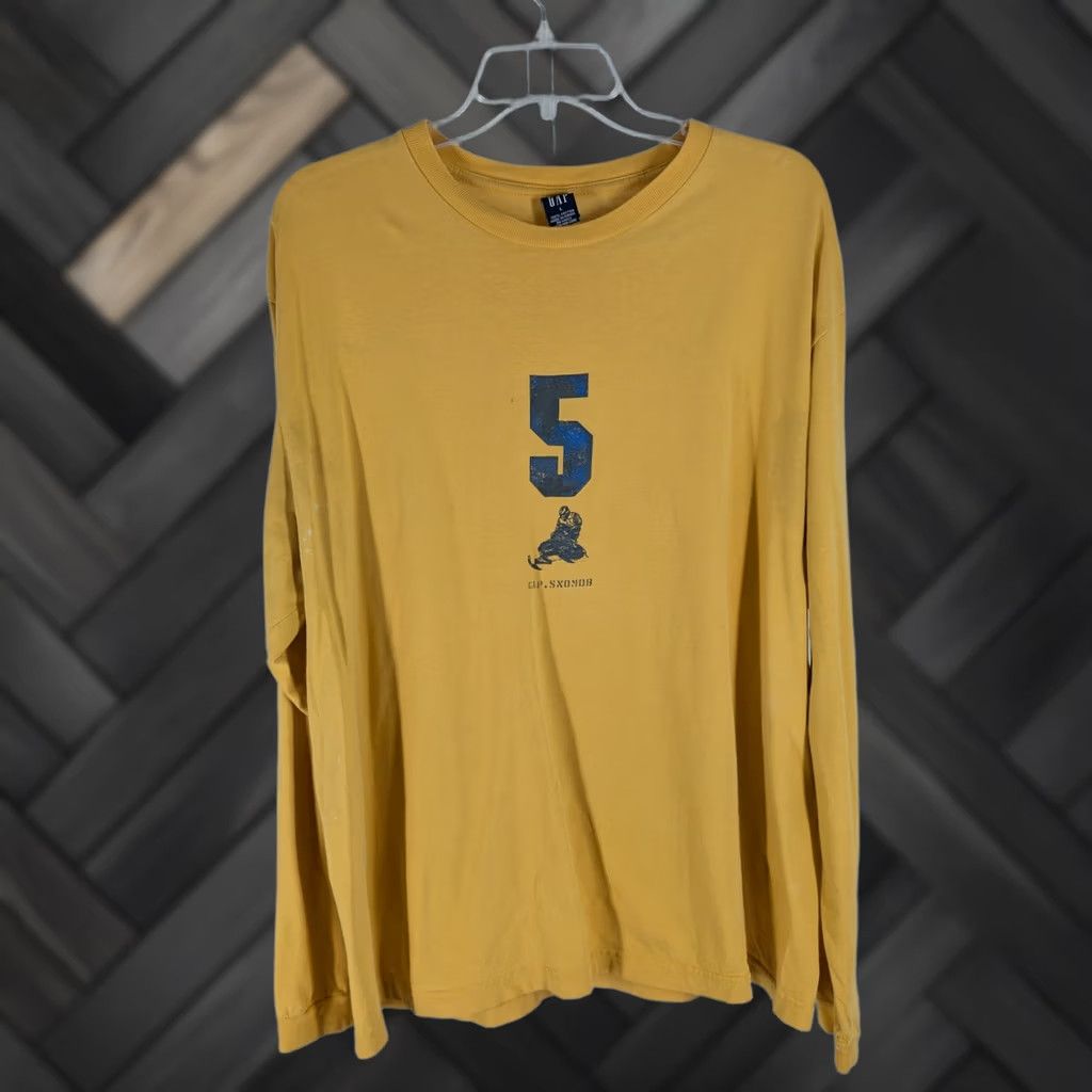 Gap VINTAGE Gap Snowmobiling Graphic Long Sleeve Shirt Mens L Yellow 90s Mustard Cotton 1990s Thrash Thin Size US L / EU 52-54 / 3 - 1 Thumbnail