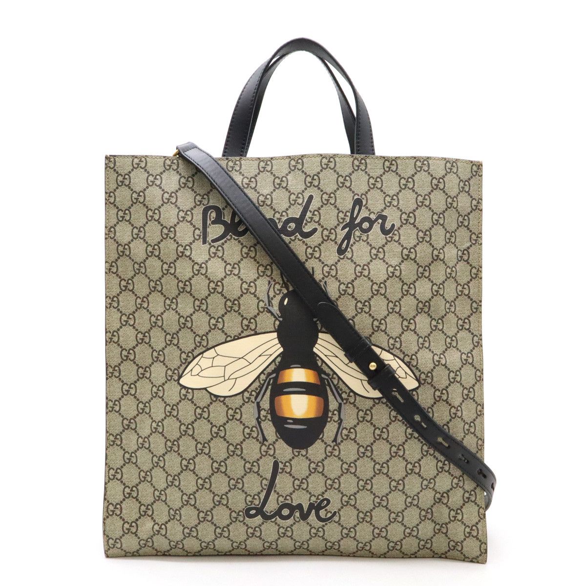 Gucci Gucci Gucci GG Supreme Bee 2WAY Tote Shoulder Bag PVC Leather Canvas Tote Bag 450950 in Great Condition Size ONE SIZE - 1 Thumbnail