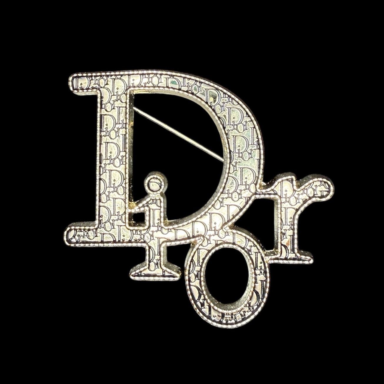 Vintage Y2K Christian DIOR Logo Archive Monogram Pin BROOCH