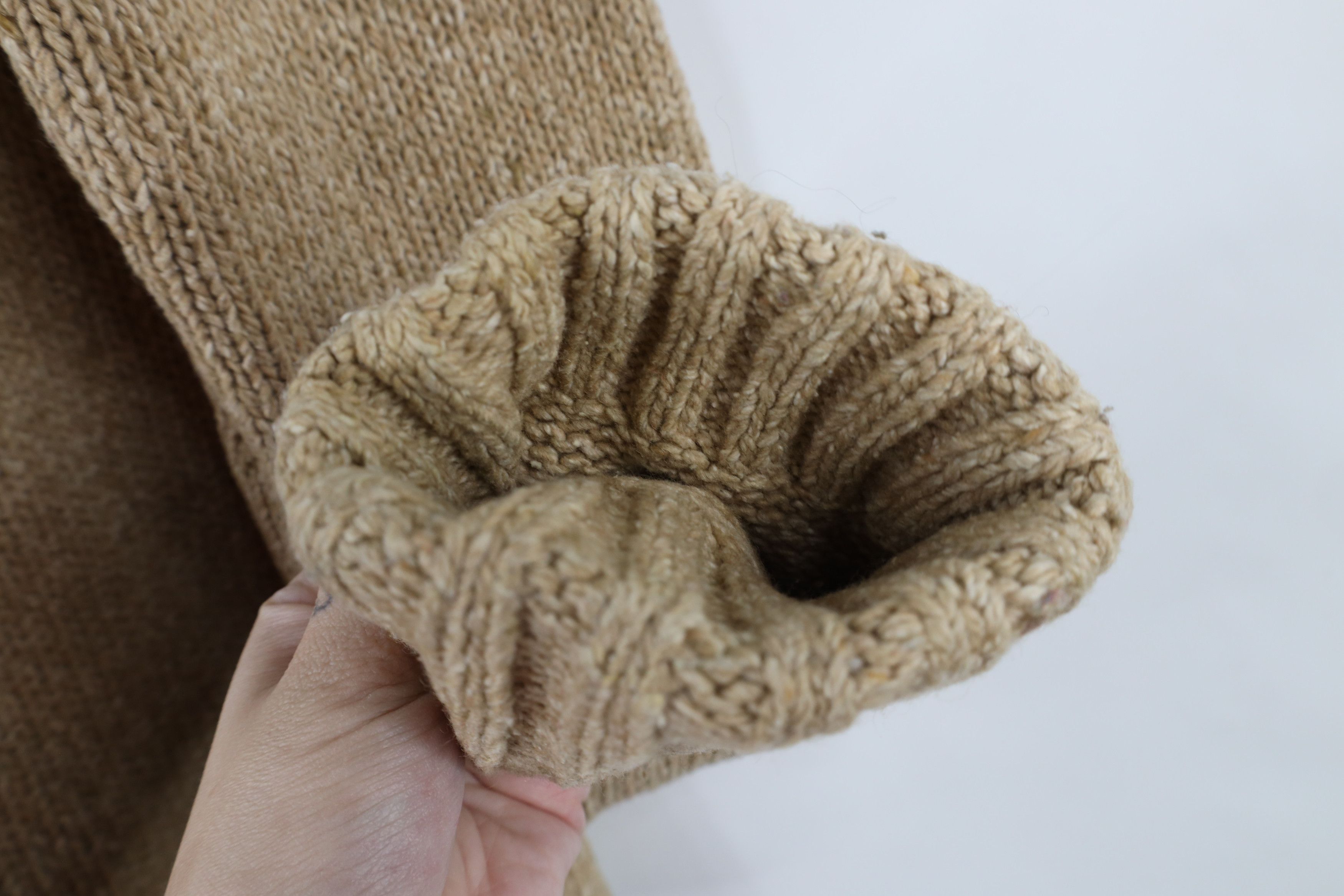 J.Crew × Vintage Vintage Y2K 90s J Crew Chunky Marled Knit Sweater Beige Size M / US 6-8 / IT 42-44 - 6 Thumbnail