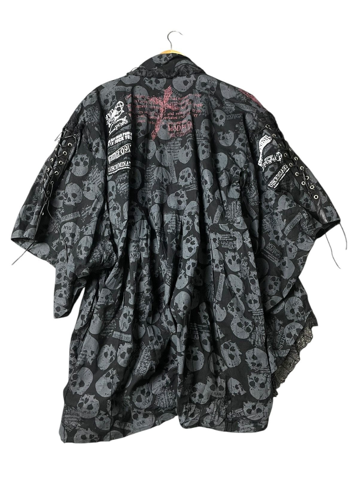 Japanese Brand MAD PUNKS SKULL PRINT YUKATA KIMONO (98) Size US S / EU 44-46 / 1 - 8 Thumbnail