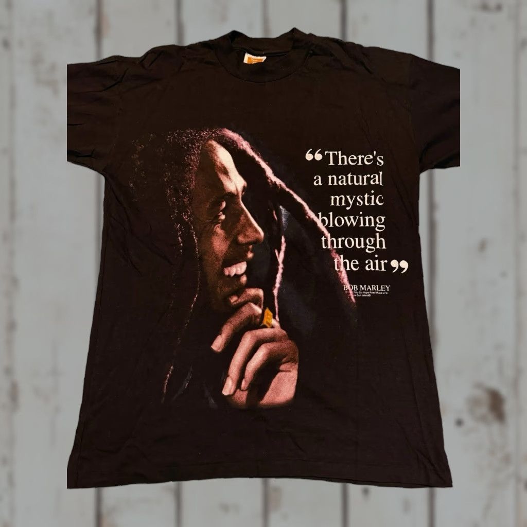 Vintage VINTAGE Sun Island Bob Marley T-Shirt Size M Black 1996 Single Stitch Graphic Print Logo 90s Mens Shirt Size US M / EU 48-50 / 2 - 1 Thumbnail