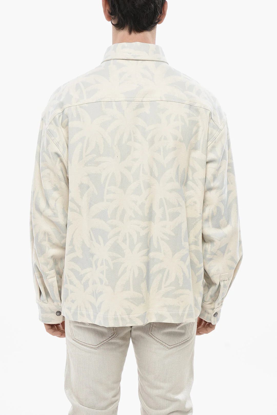 Palm Angels og1mm0326 Cotton Cloth Overshirt in Grey Size US M / EU 48-50 / 2 - 2 Thumbnail