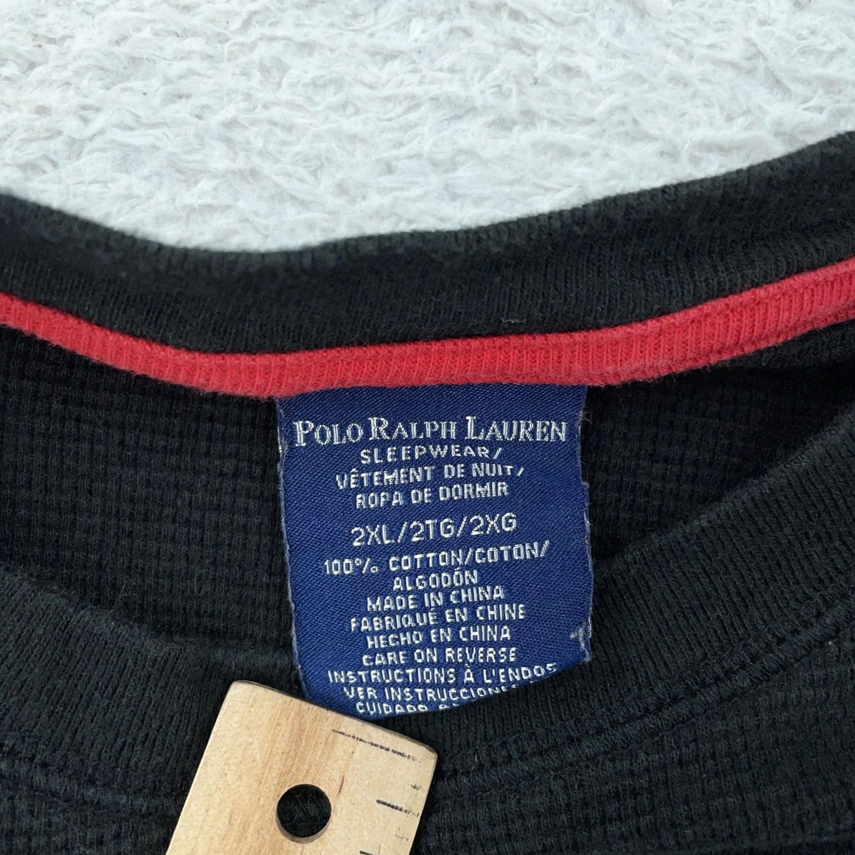 Polo Ralph Lauren Polo Ralph Lauren Sleepwear Thermal Shirt L/XL Red Pony Knit Long Sleeve Black 100% Cotton Shirt Mens Fall Winter Polo Ralph Lauren Size US L / EU 52-54 / 3 - 7 Thumbnail
